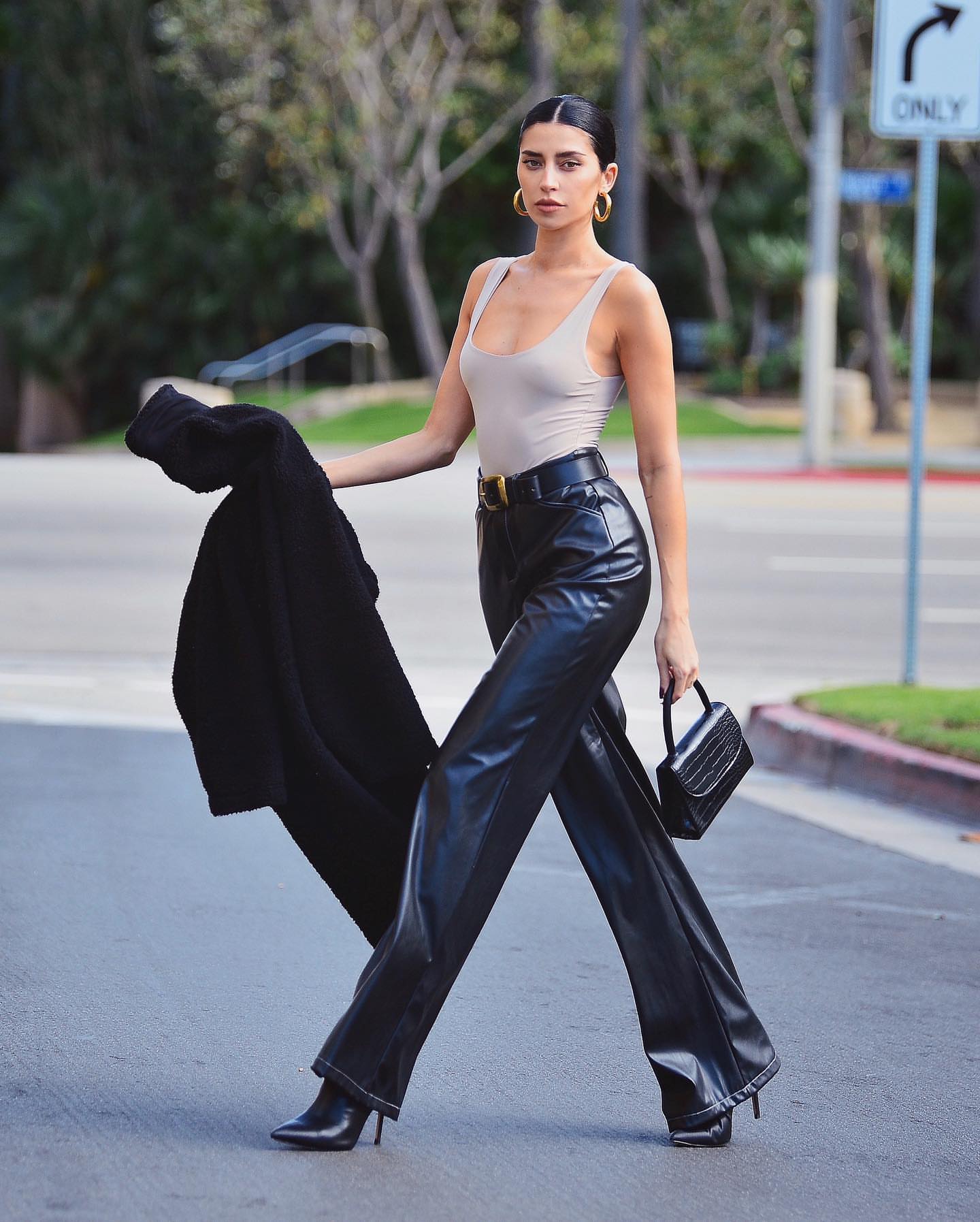 Nicole Williams Instagram leather outfits