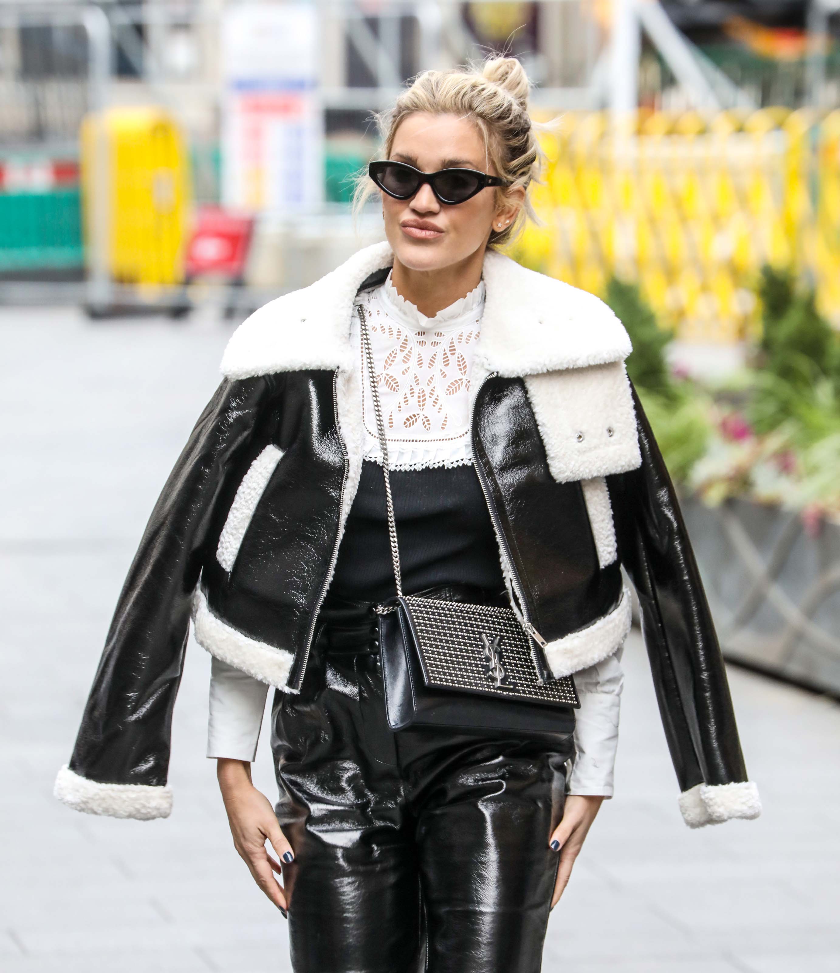 Ashley Roberts seen at Global studios after the Heart Radio Breakfast show in London