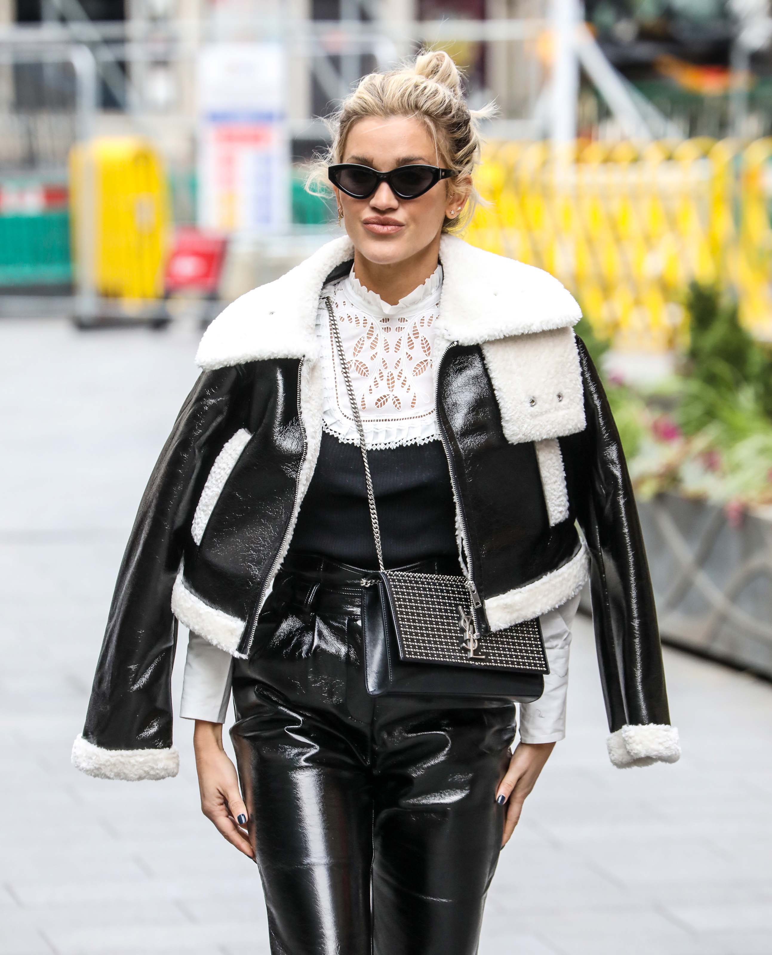 Ashley Roberts seen at Global studios after the Heart Radio Breakfast show in London