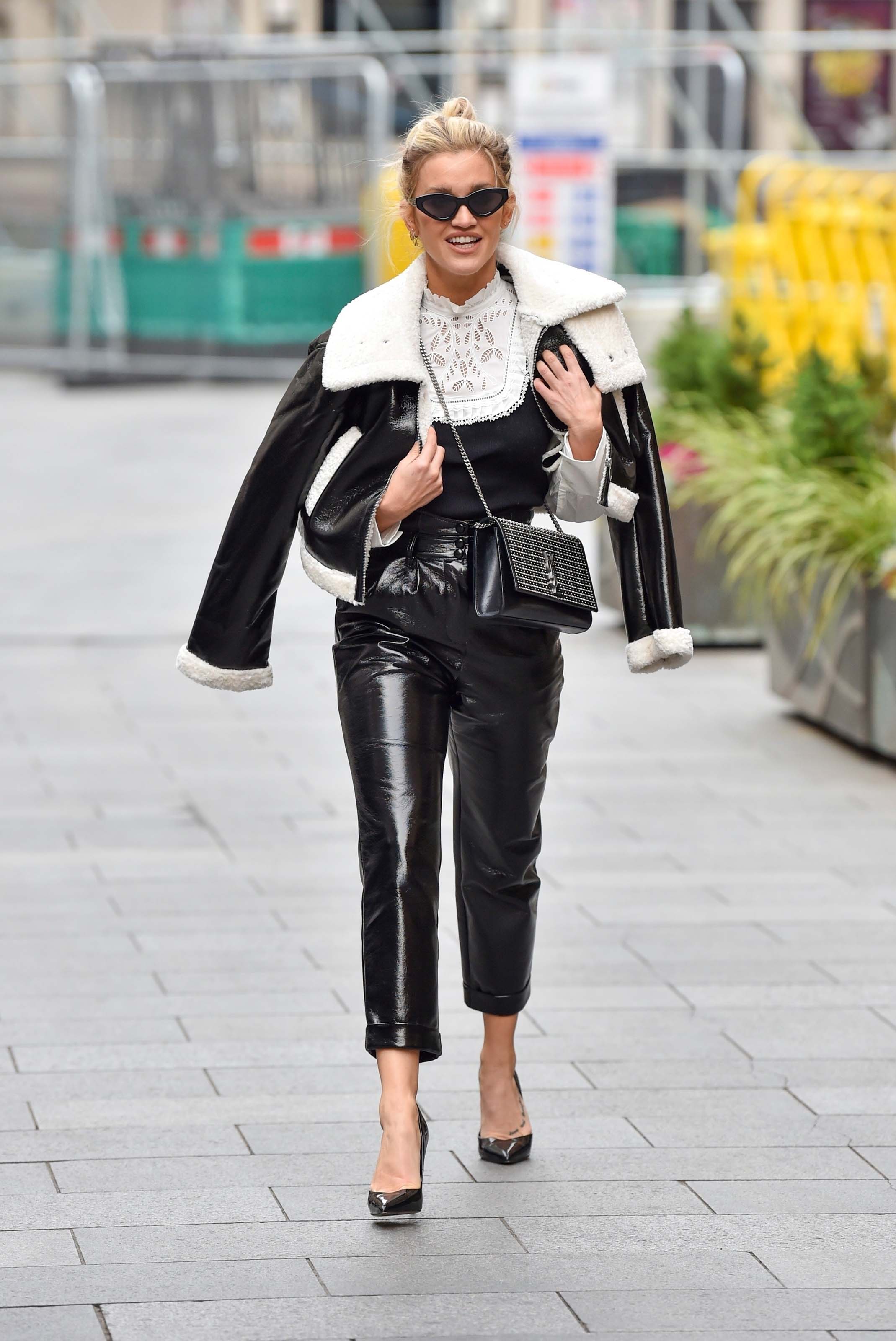Ashley Roberts seen at Global studios after the Heart Radio Breakfast show in London
