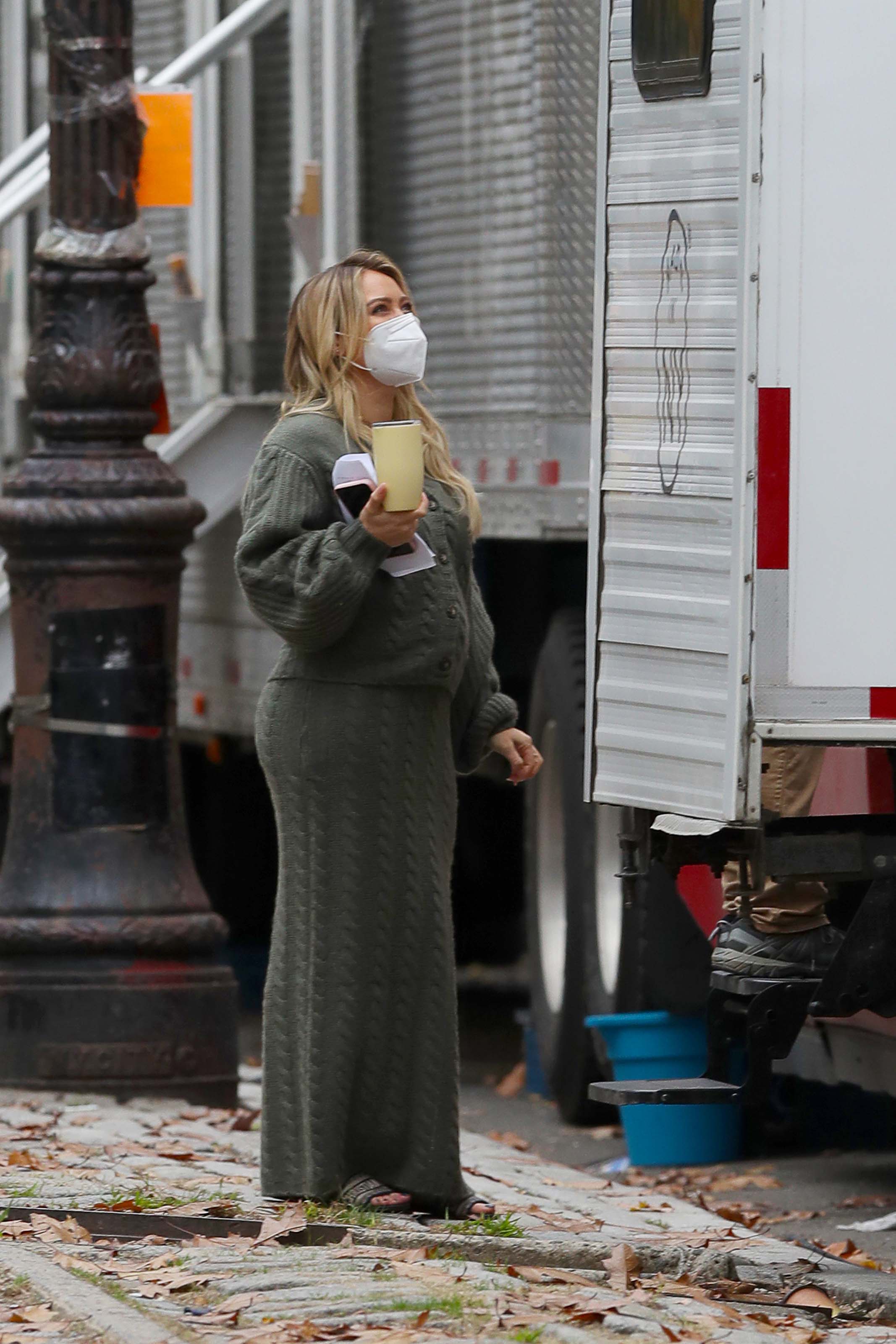 Hilary Duff seen on the set of Younger in New York City
