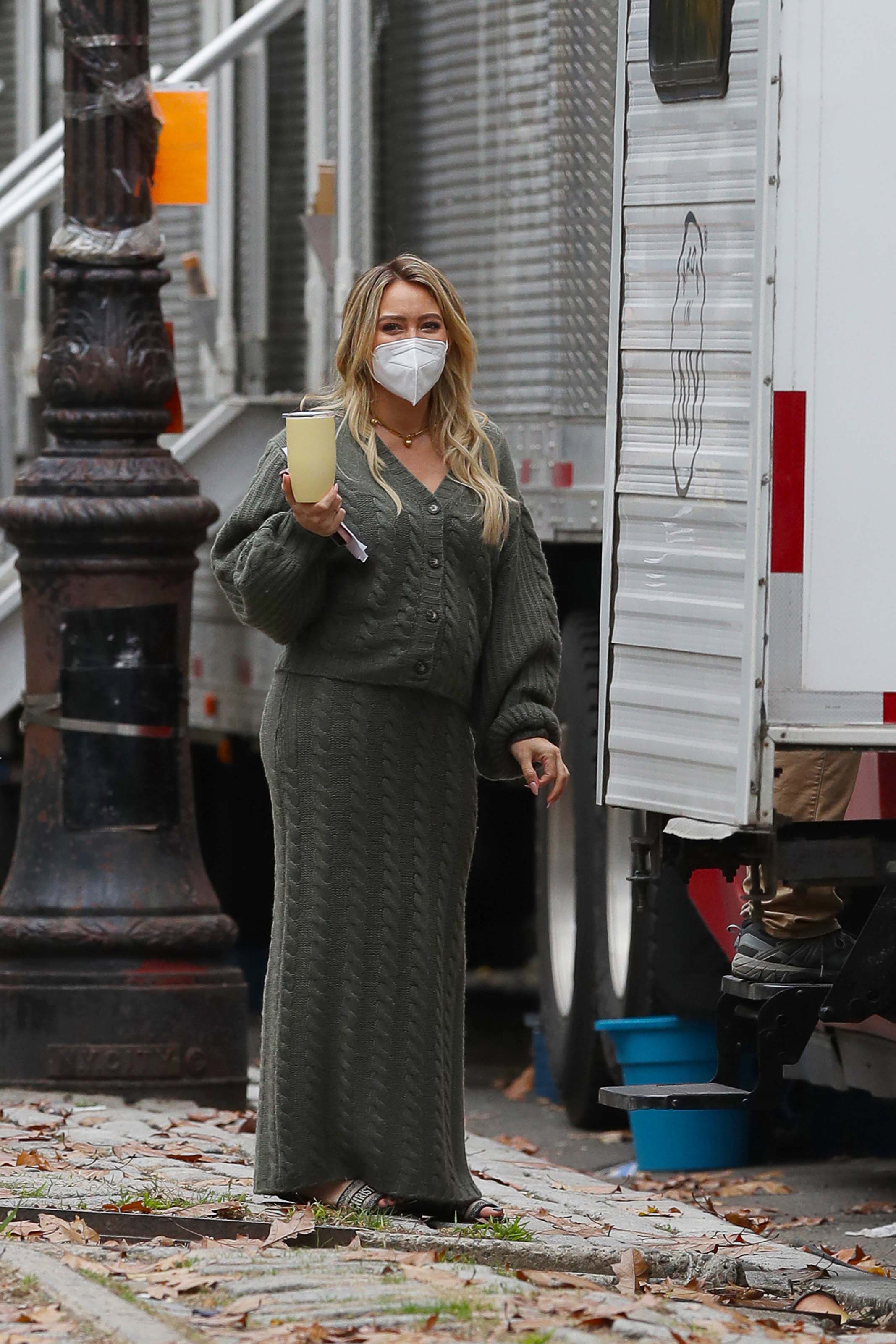 Hilary Duff seen on the set of Younger in New York City