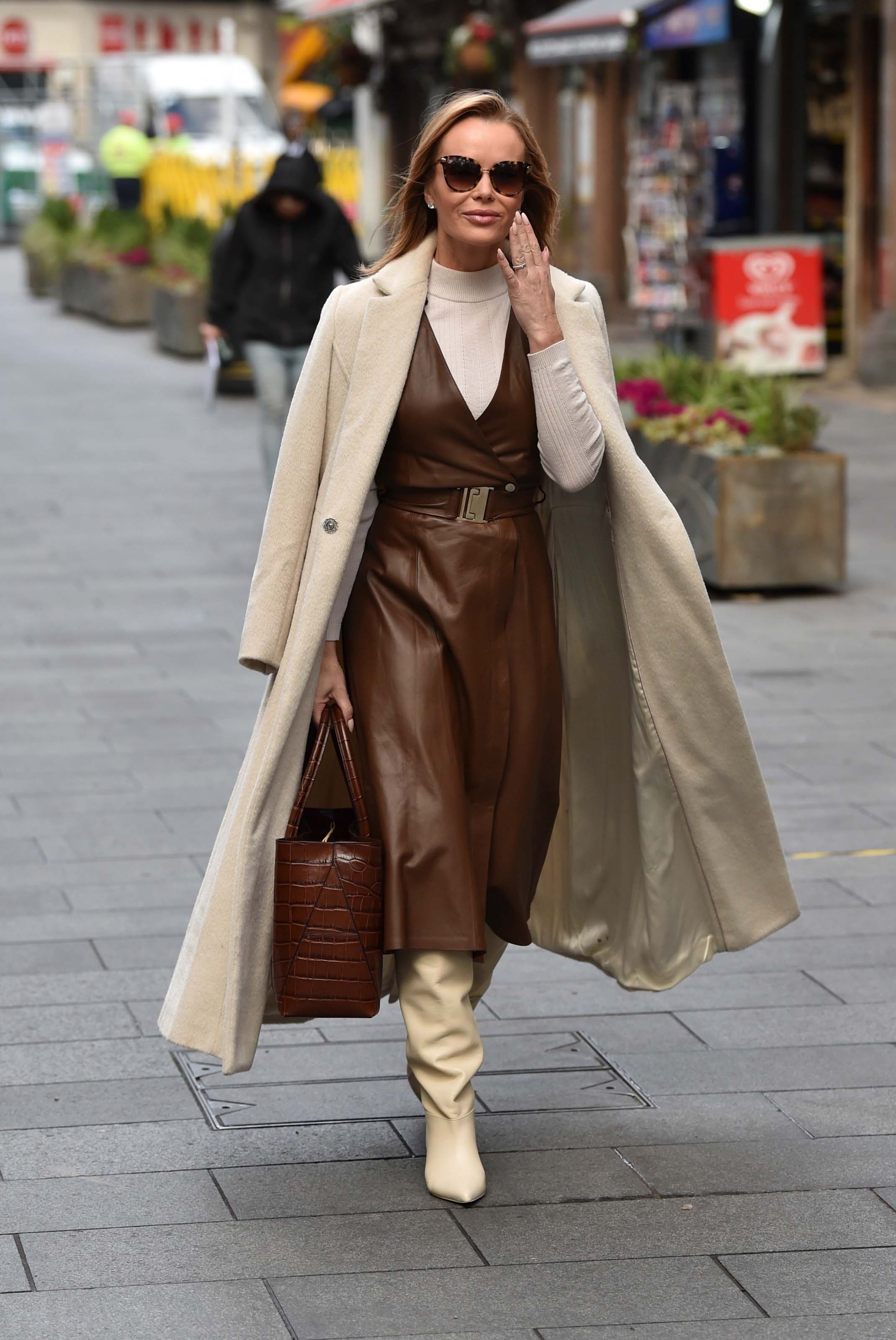 Amanda Holden seen at Global studios after the Heart Breakfast show in London