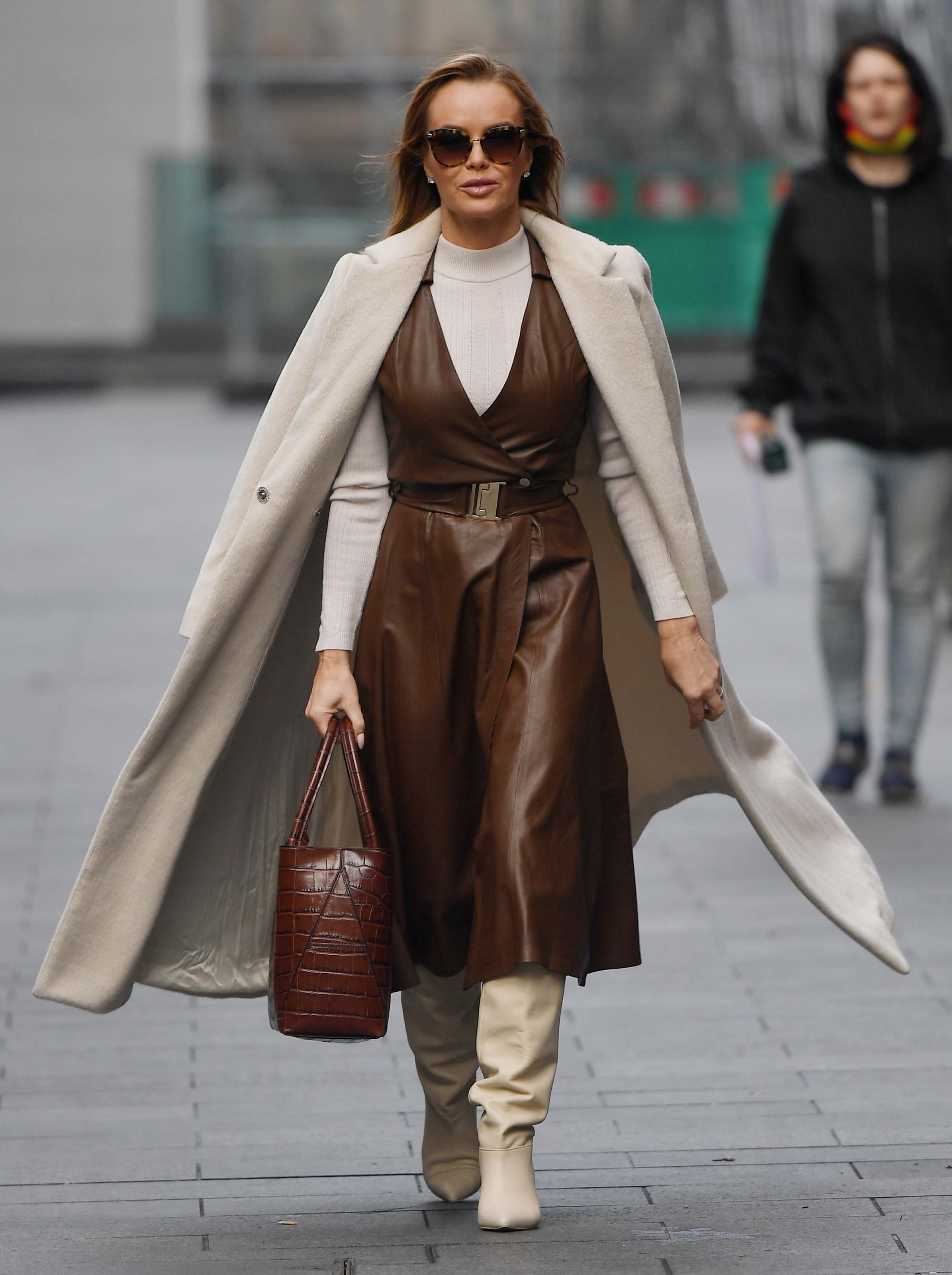 Amanda Holden seen at Global studios after the Heart Breakfast show in London