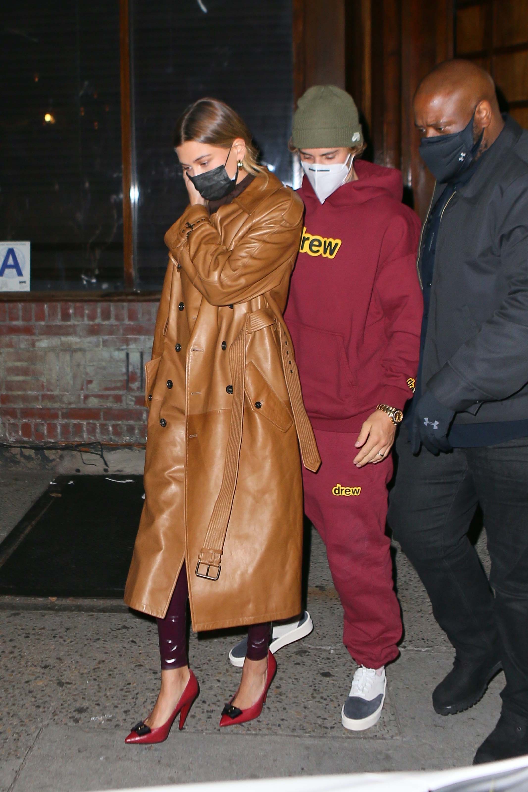 Hailey Baldwin seen at Carbone in New York