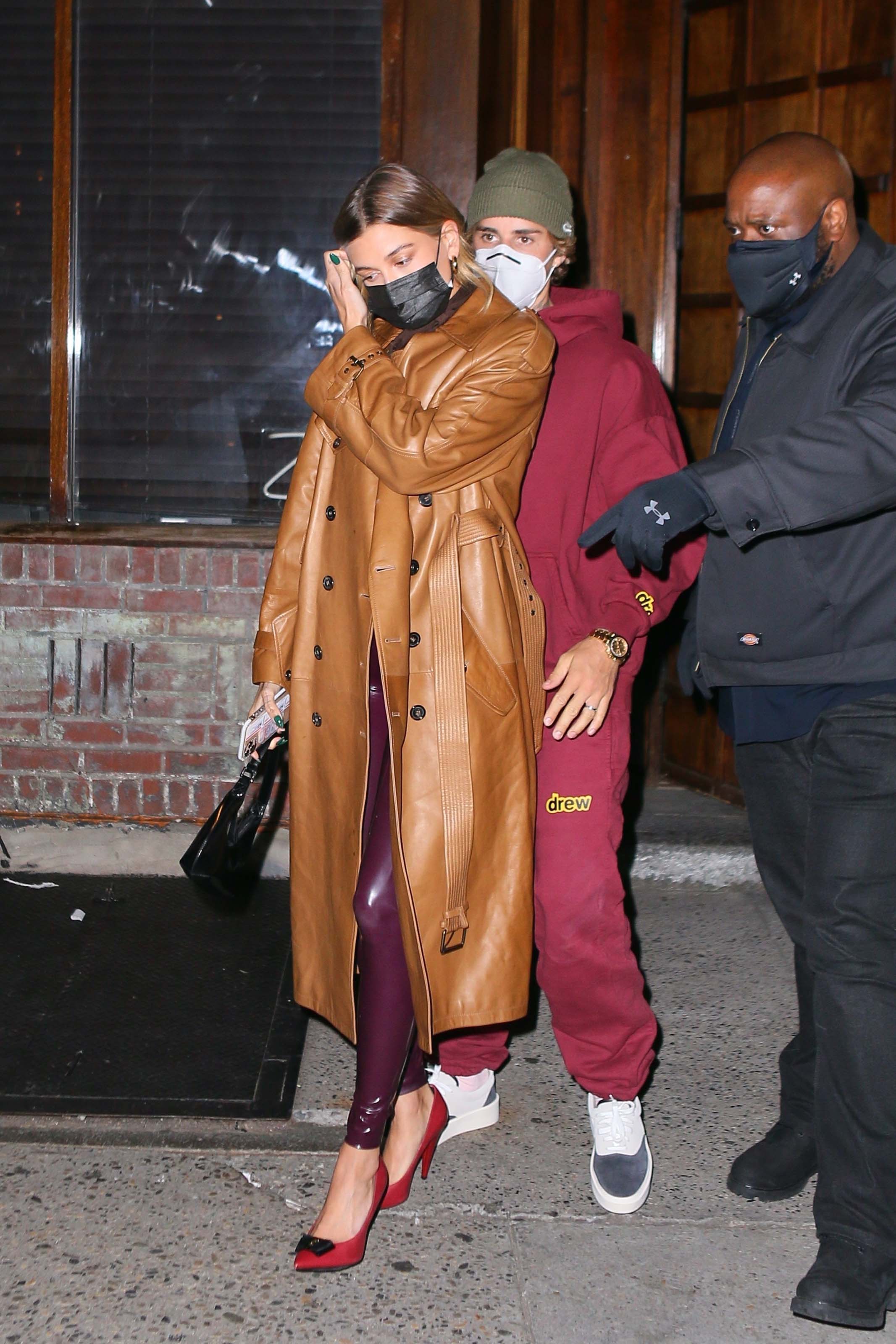 Hailey Baldwin seen at Carbone in New York