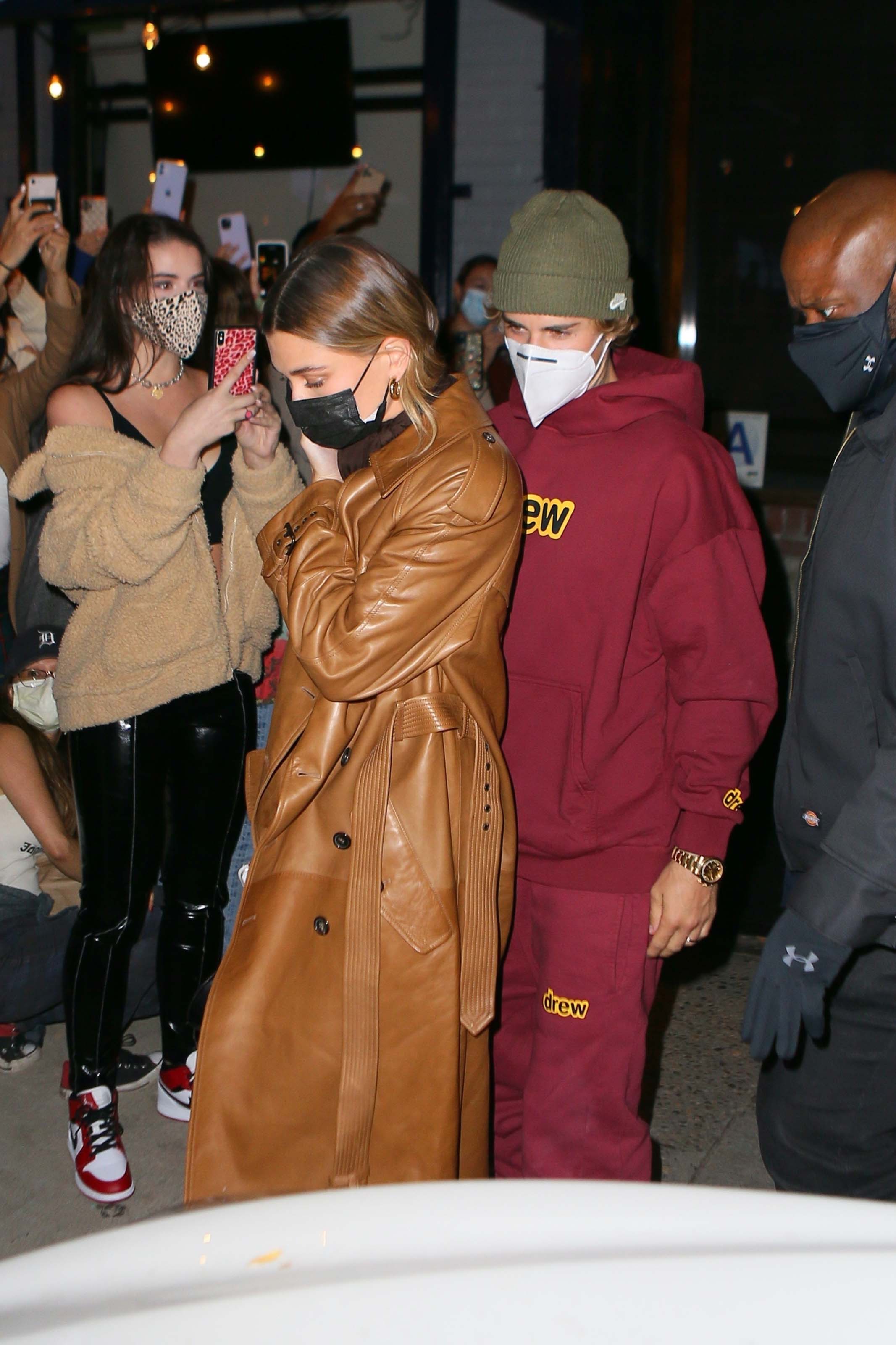 Hailey Baldwin seen at Carbone in New York