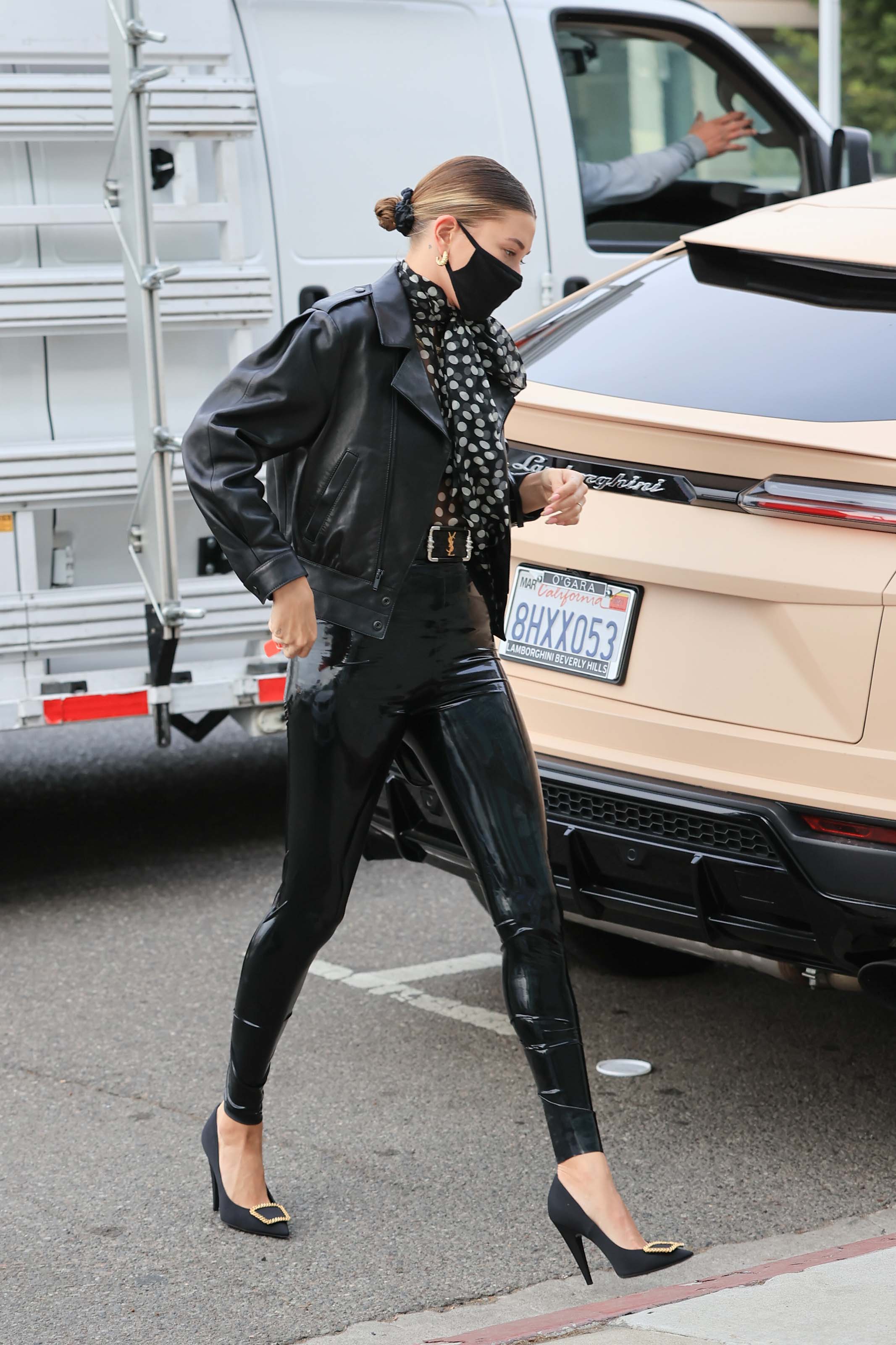 Hailey Baldwin attends stylist Maeve Reilly’s office in Los Angeles