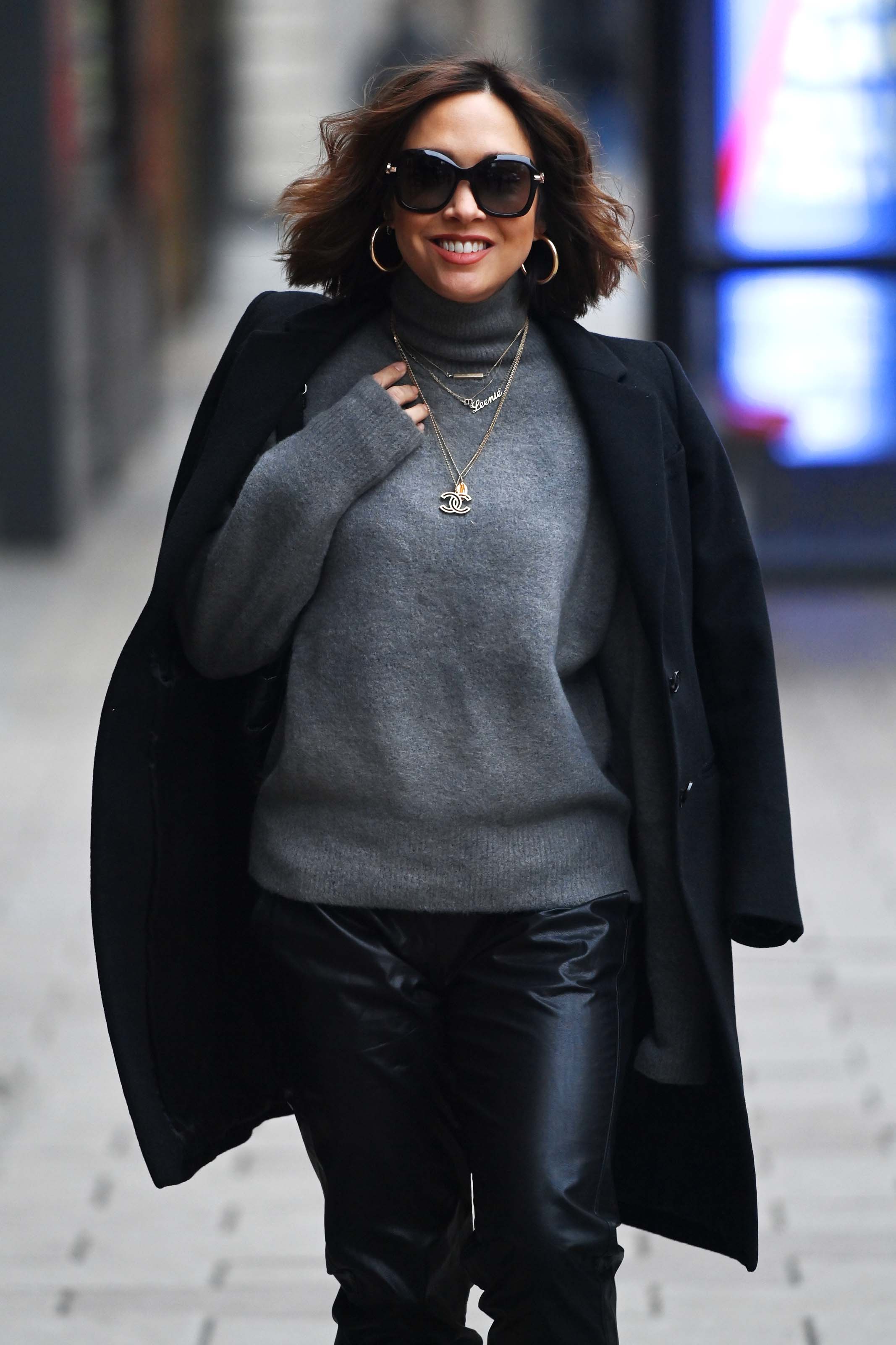 Myleene Klass seen at Global Radio Studios in London