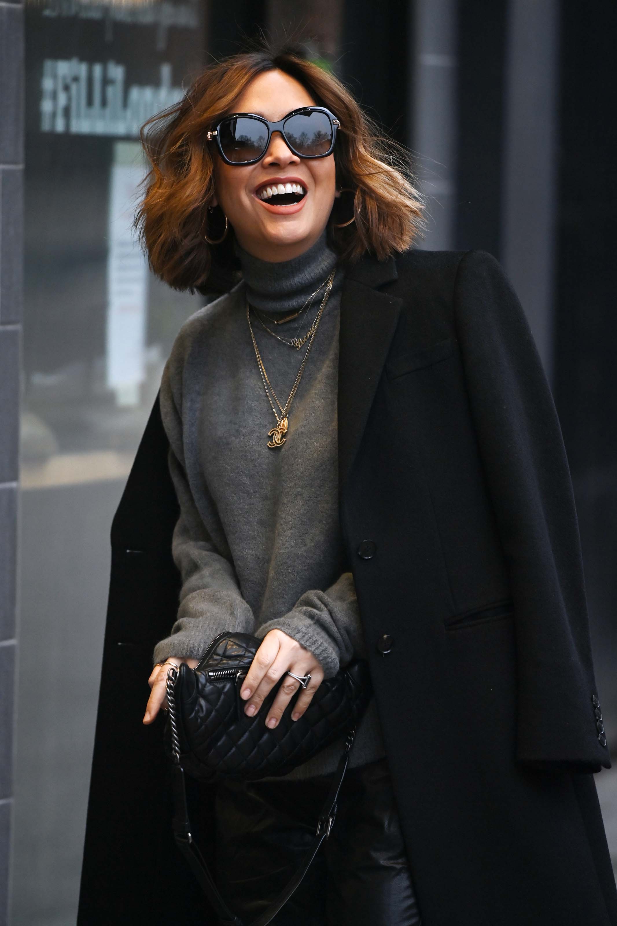 Myleene Klass seen at Global Radio Studios in London