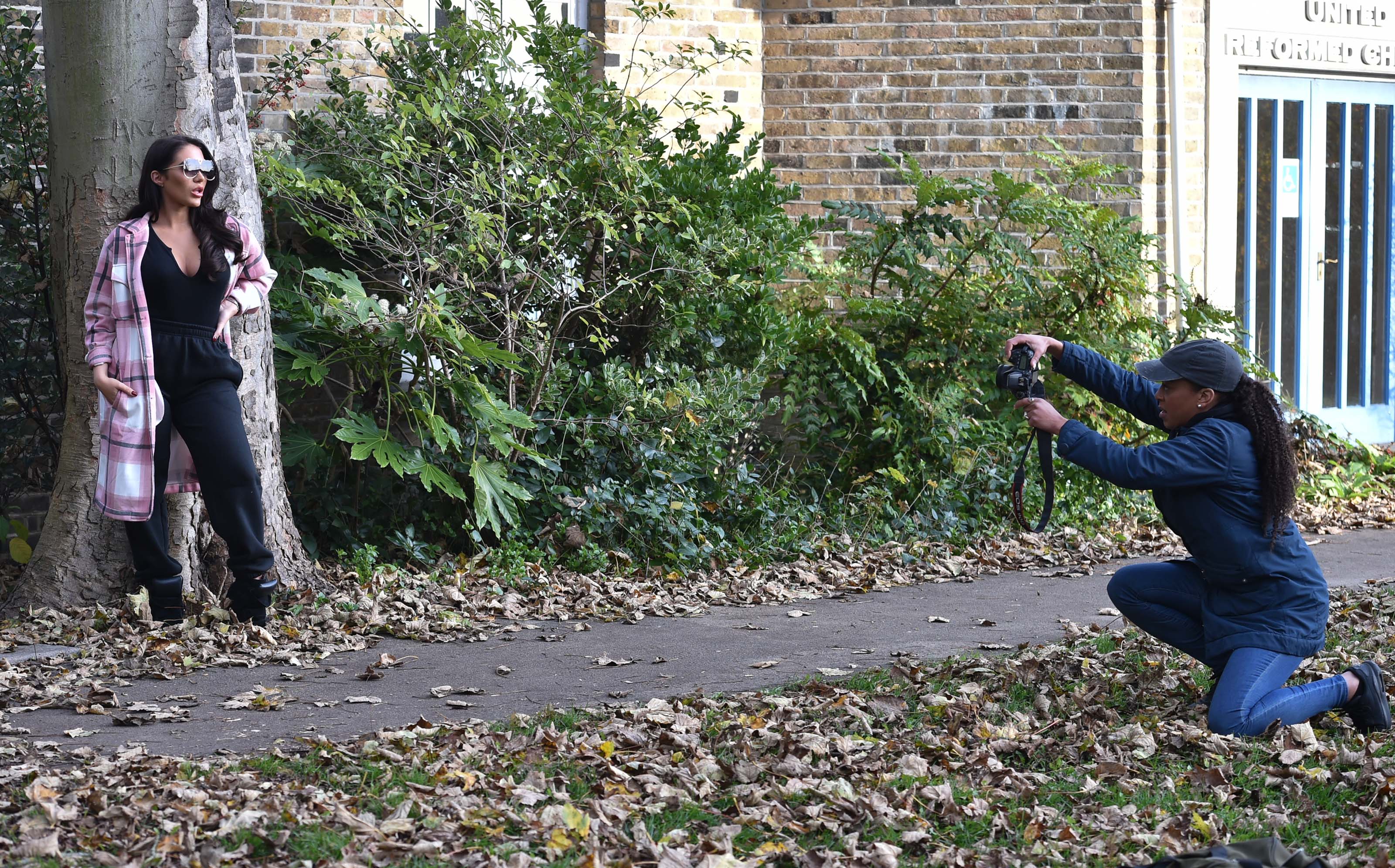 Chloe Brockett doing a photoshoot for the hella shop clothing brand in Brentwood, Essex