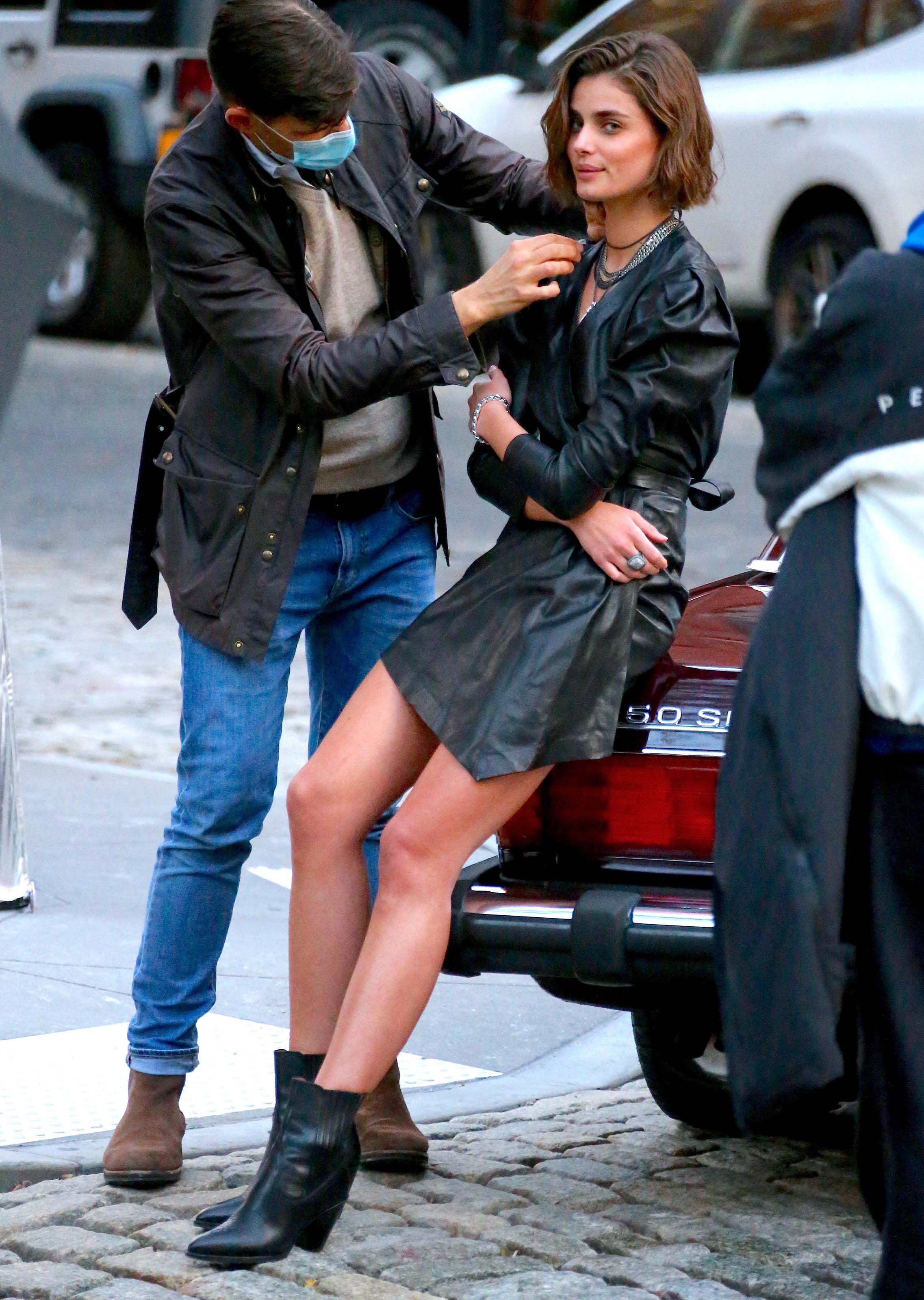 Taylor Marie Hill doing a photoshoot for the jewelery brand David Yurman in Tribeca, New York City