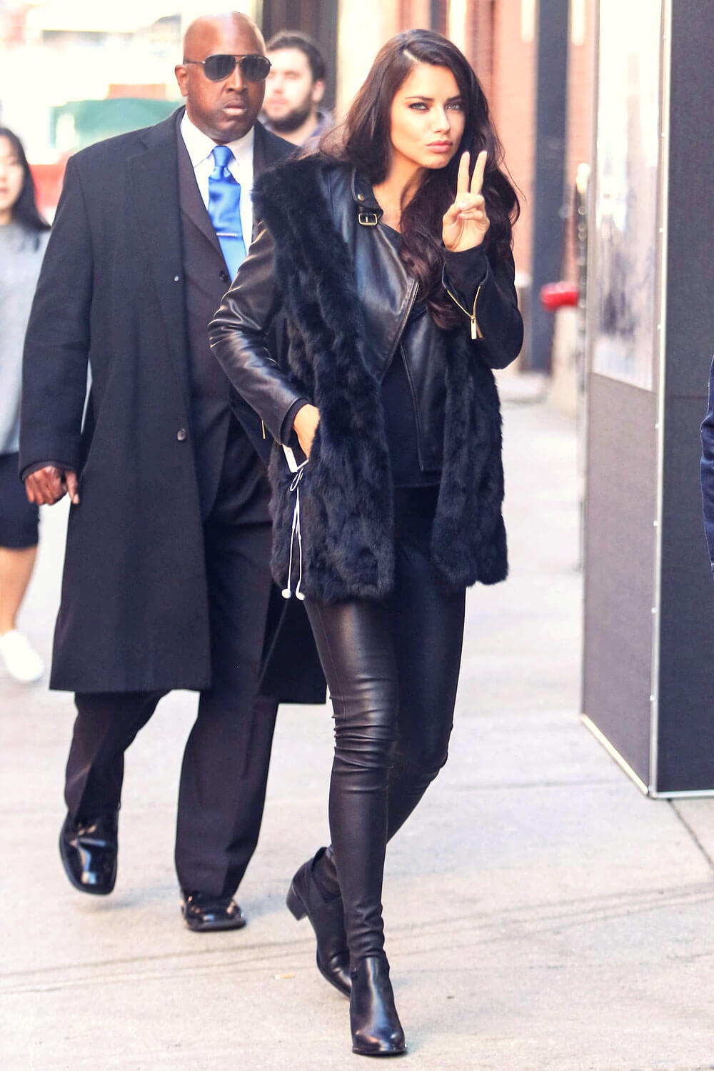 Adriana Lima headed to a photoshoot at Milk Studios - Leather Celebrities