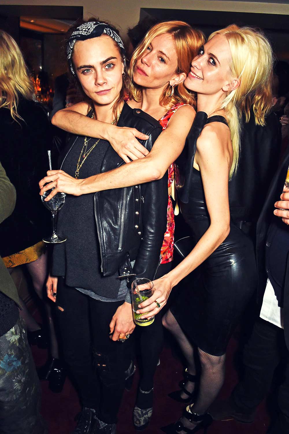 Alice Dellal, Poppy & Cara Delevingne attend LOVE Magazine Christmas Party