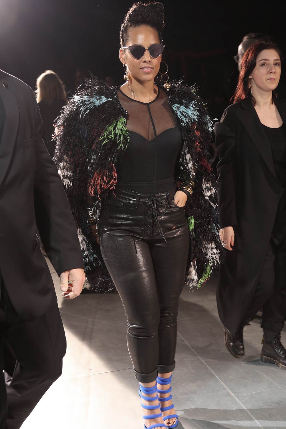 Alicia Keys attends the Yohji Yamamoto fashion show