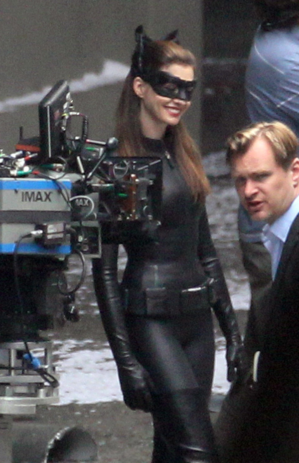 Anne Hathaway on the set of The Dark Knight Rises in LA