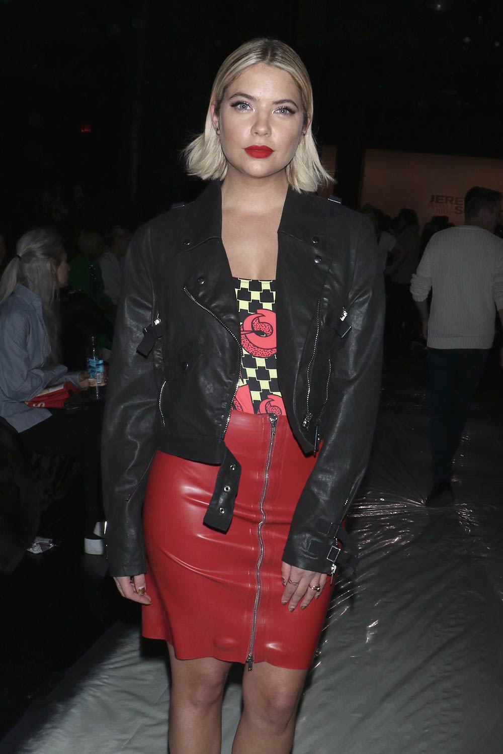 Ashley Benson attends the Jeremy Scott collection