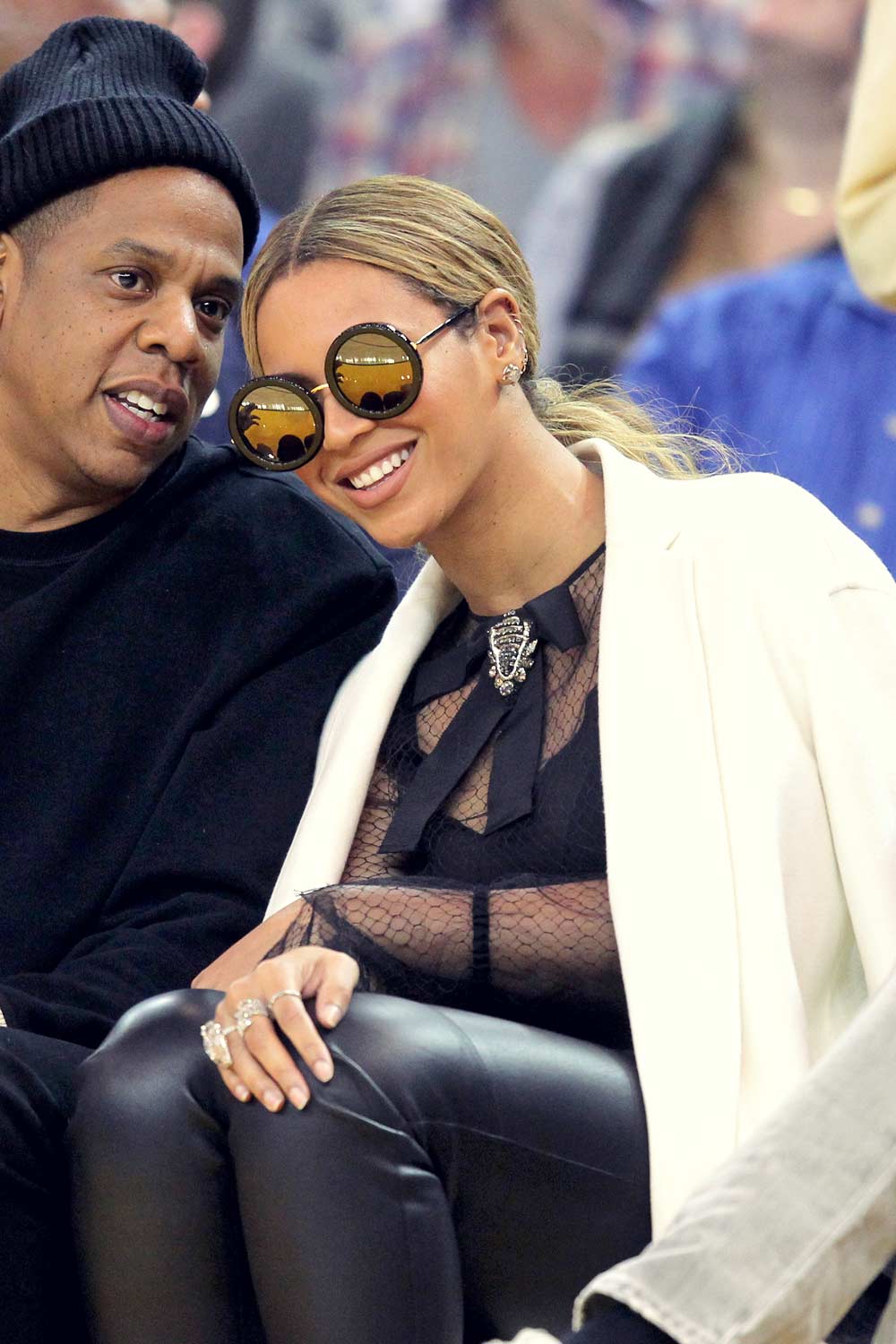 Beyonce at Oklahoma City Thunder vs. Golden State Warriors game