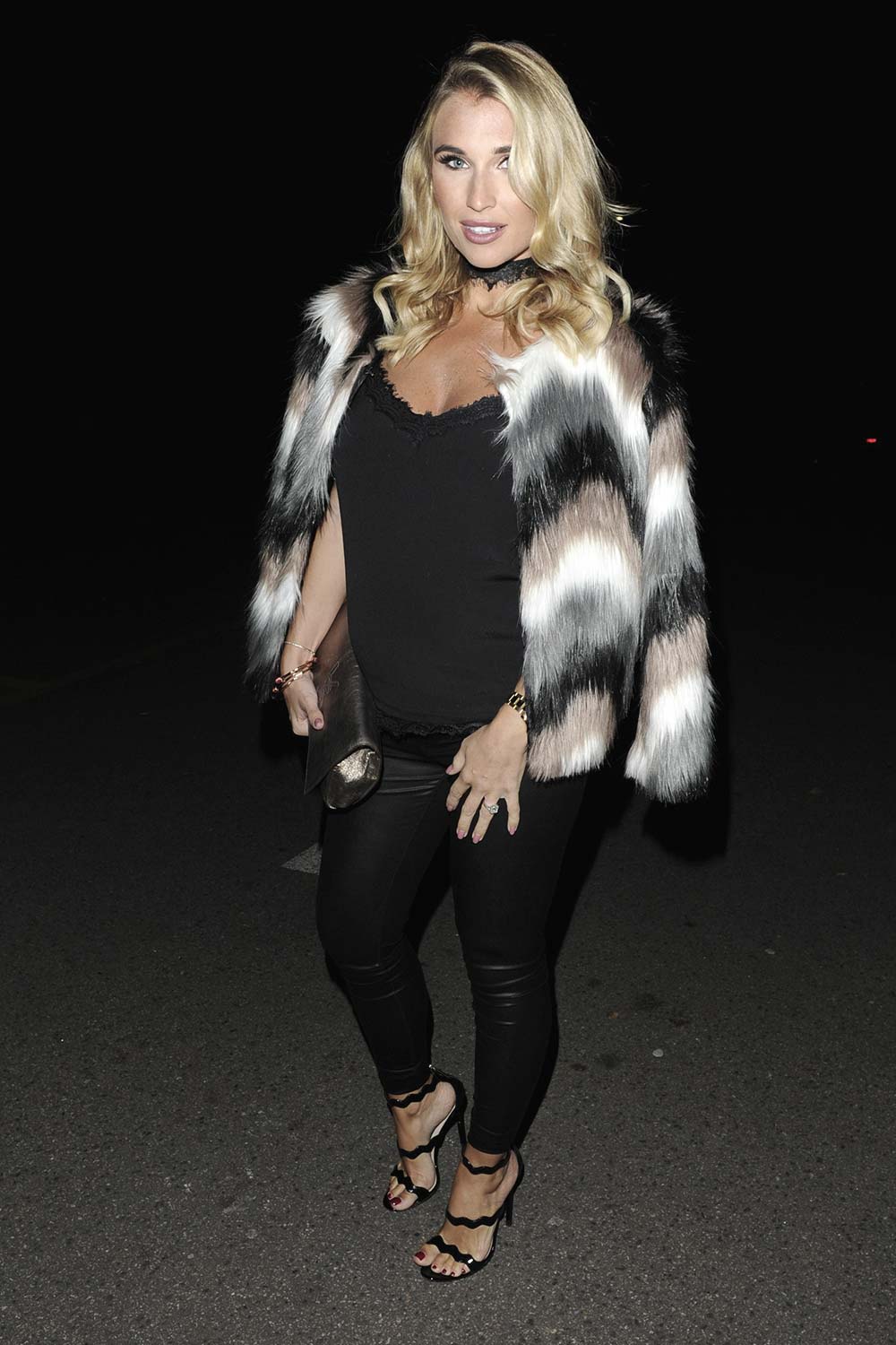 Billie Faiers arrives at a Christmas Party