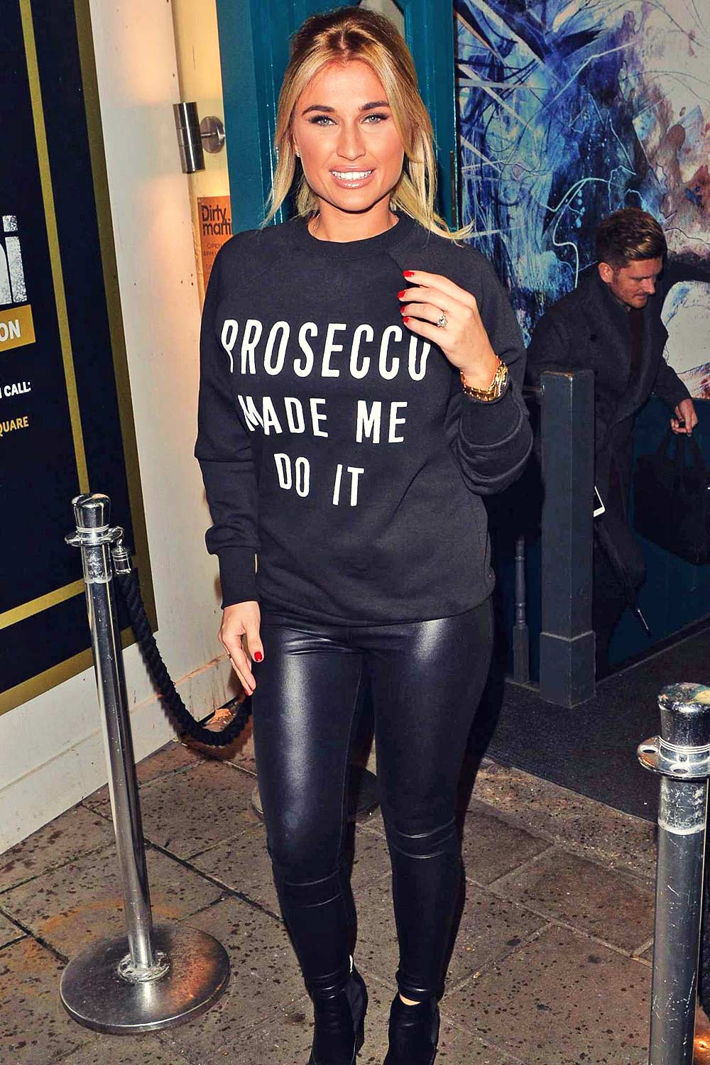 Billie Faiers seen leaving Dirty Martini in Hanover Sq