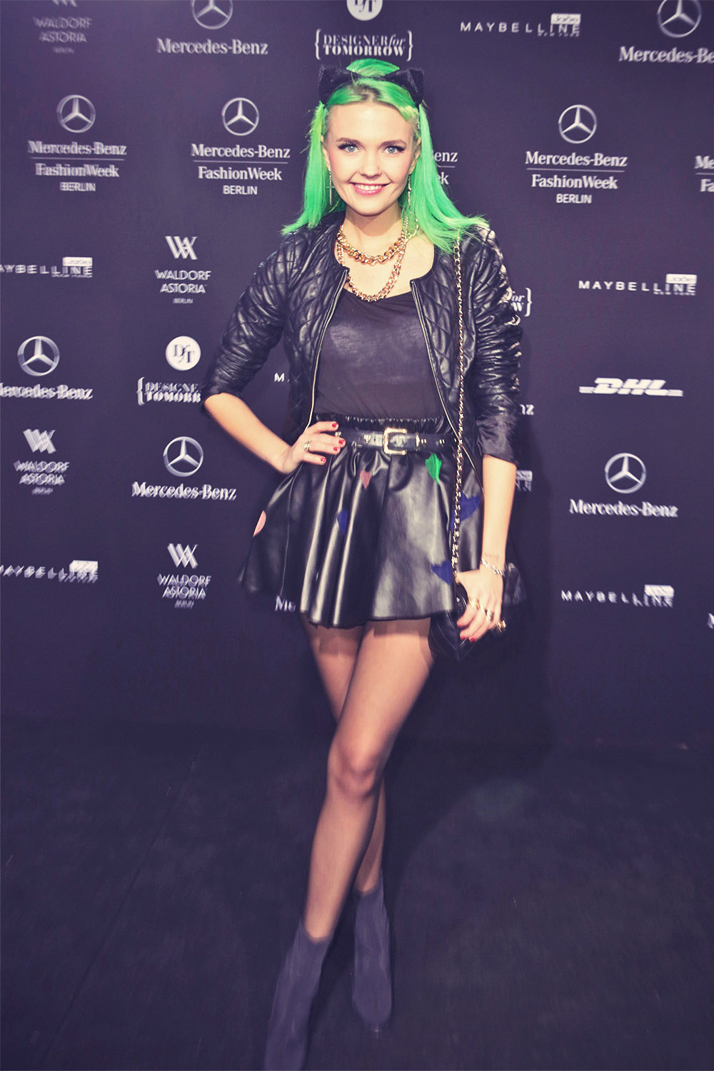 Bonnie Strange attends Mercedes-Benz Fashion Week