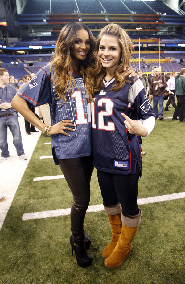 Ciara & Maria Menounos at Super Bowl Media Day in Indianapolis