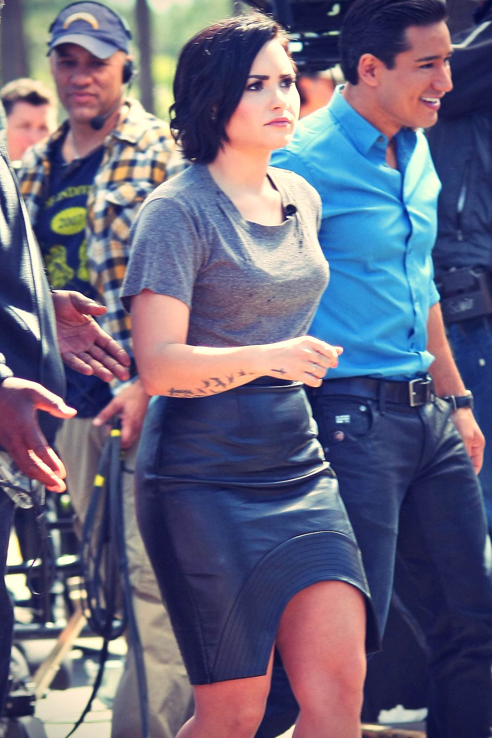 Demi Lovato on the Set of Extra