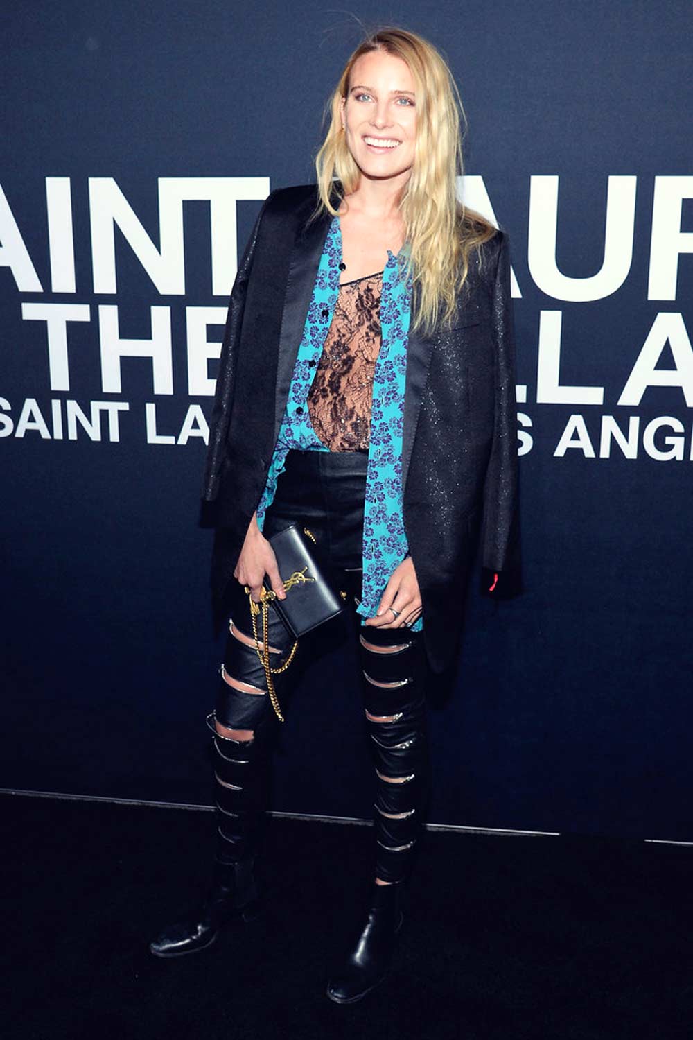 Dree Hemingway arriving at the Saint Laurent show