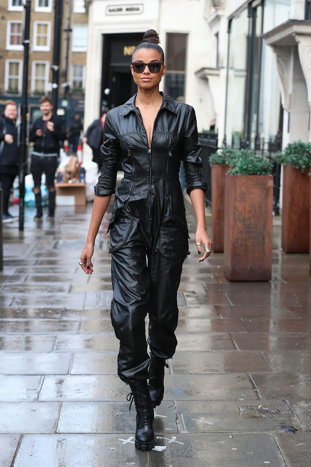 Ella Balinska at KISS FM UK radio studios - Leather Celebrities