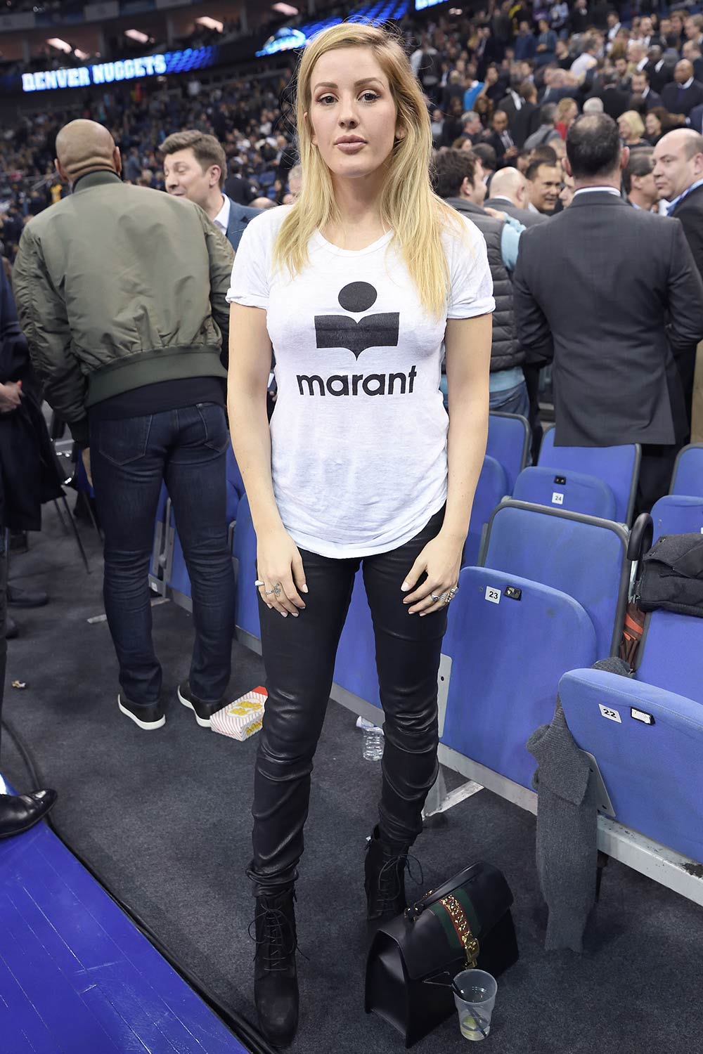 Ellie Goulding attends the Denver Nuggets v Indiana Pacers match