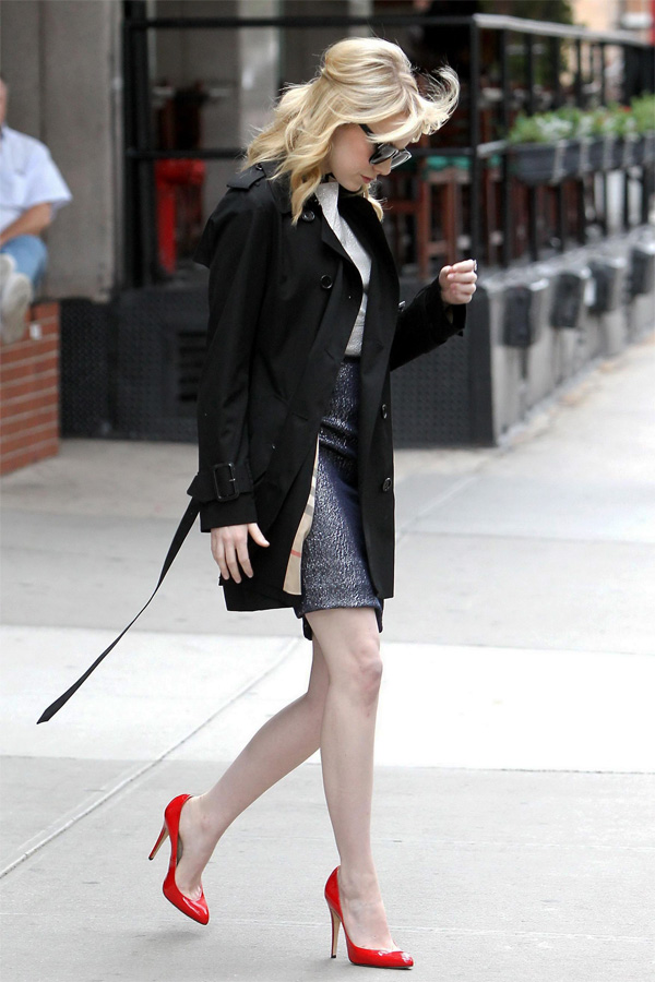 Emma Stone leaving her hotel in NYC