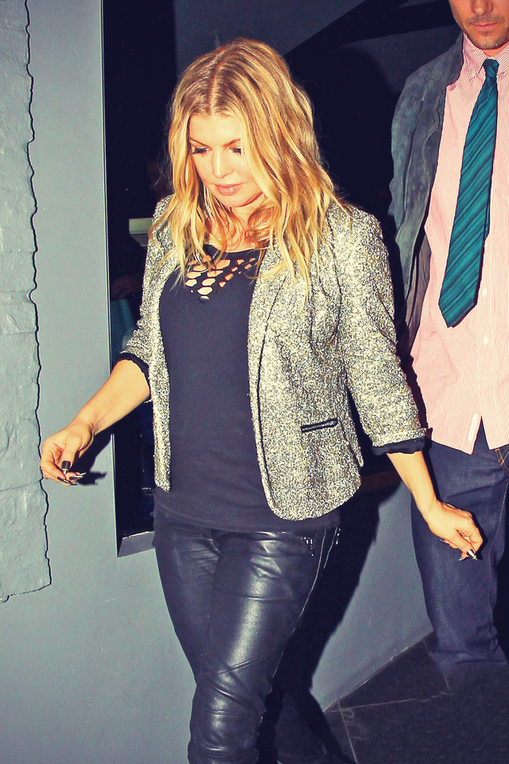 Fergie exiting Smoke Restaurant