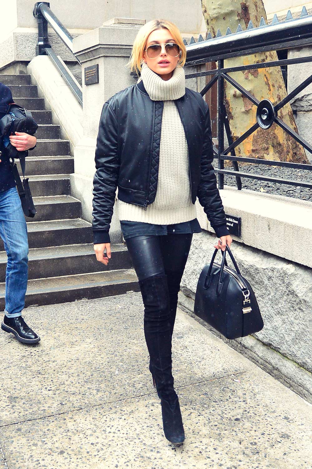 Hailey Baldwin out and about in NYC - Leather Celebrities
