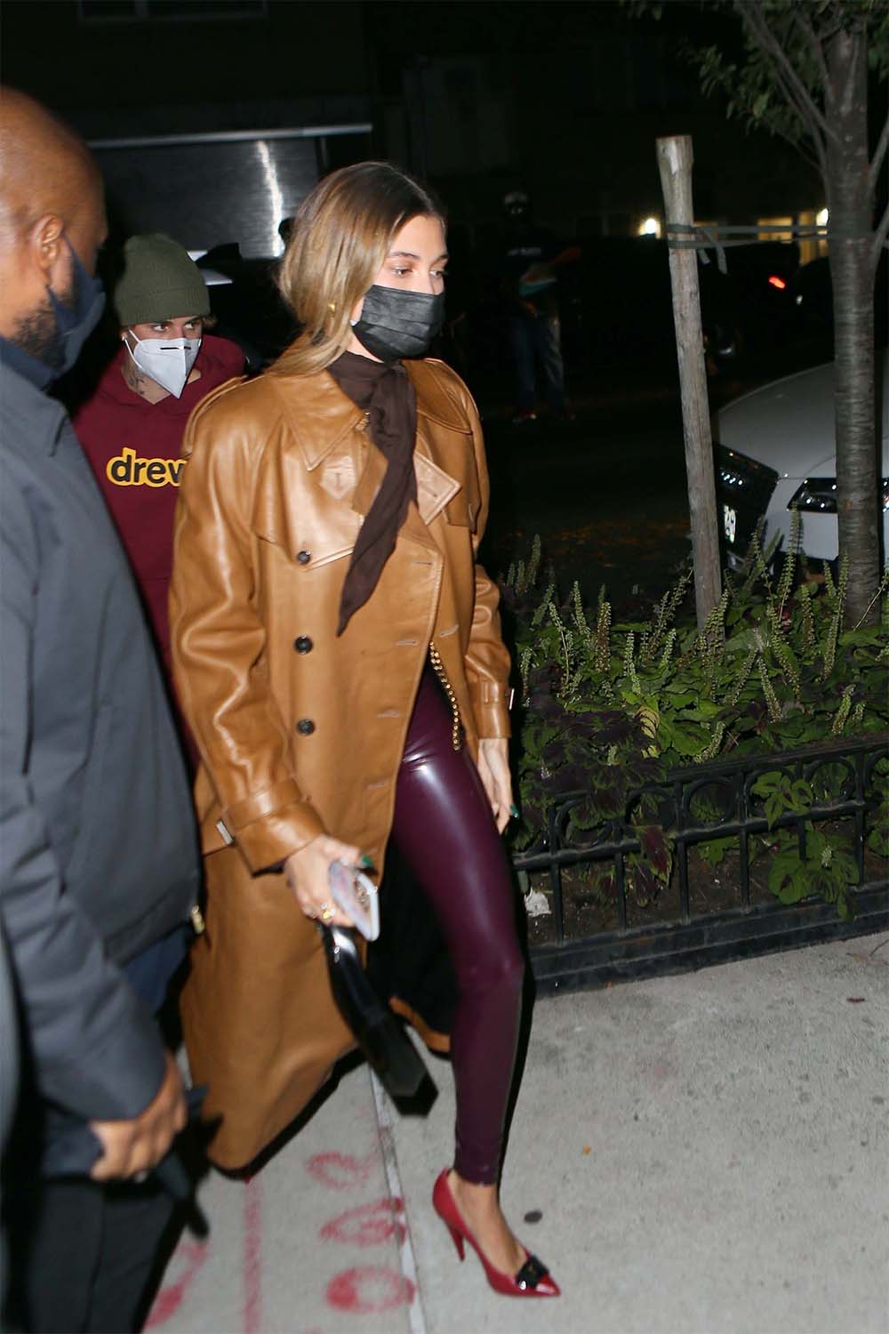 Hailey Baldwin seen at Carbone in New York