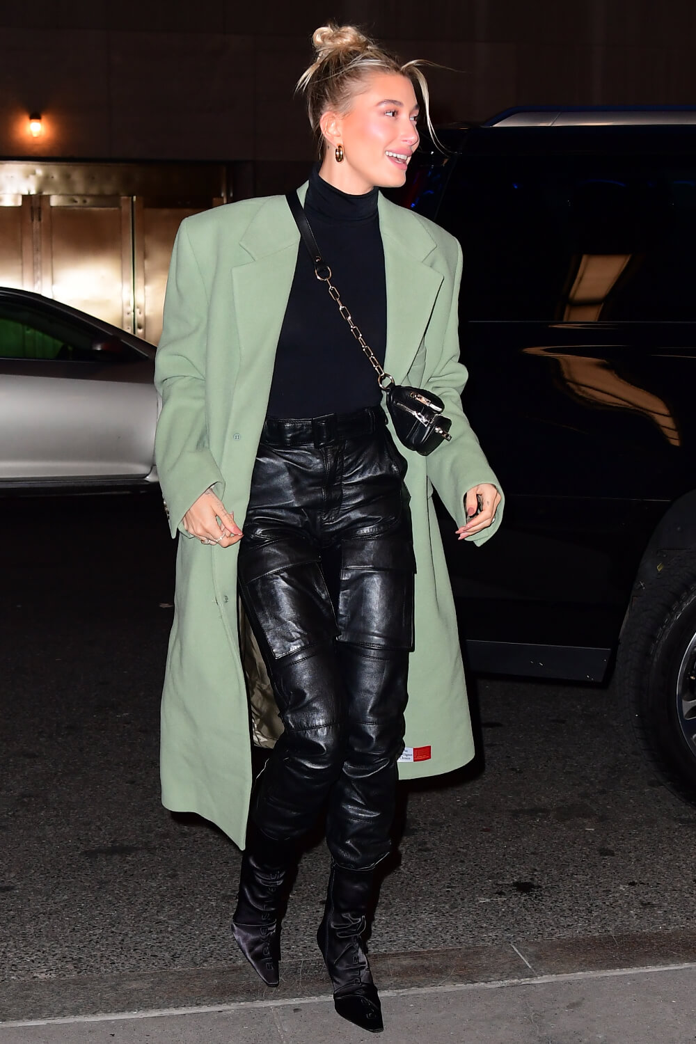 Hailey Bieber arrives at Saturday Night Live