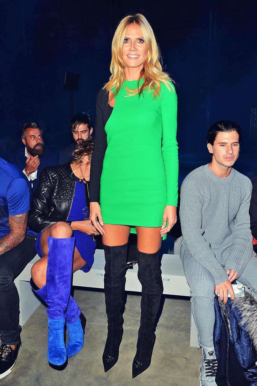 Heidi Klum attends Versace front row during Milan Fashion Week