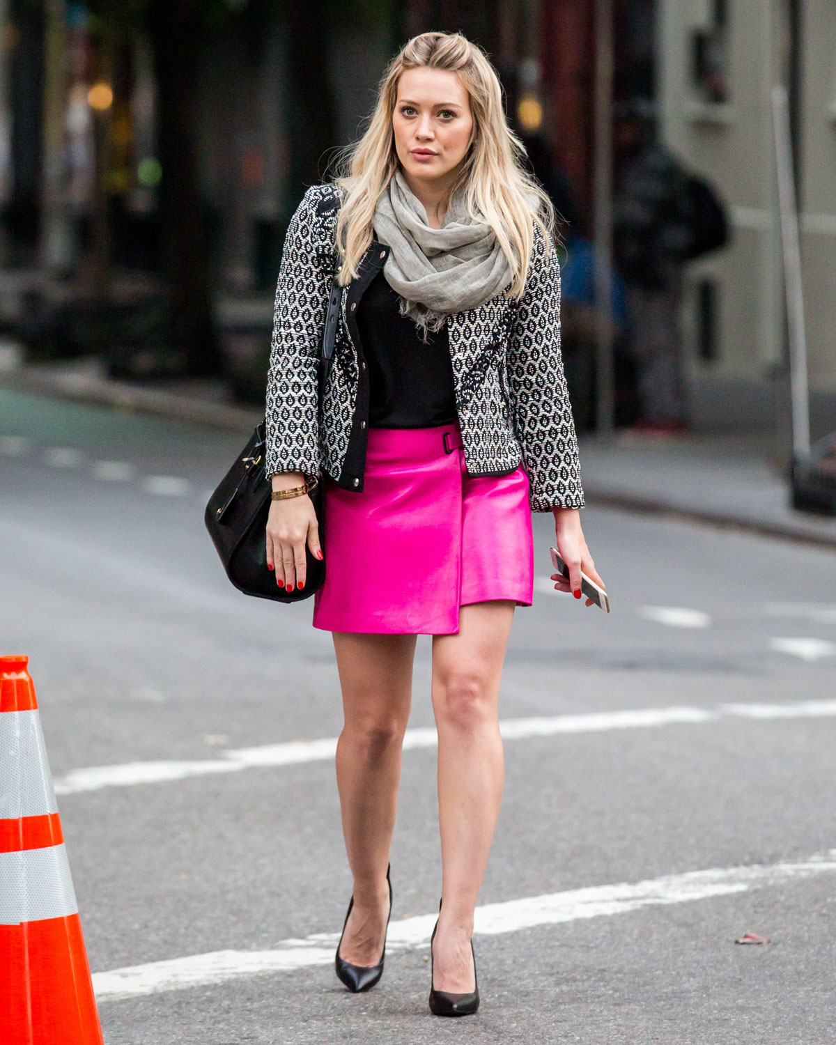 Hilary Duff on the set Younger candids in New York