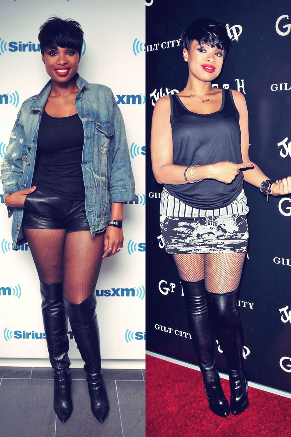 Jennifer Hudson at her JHUD album launch party and at the SiriusXM Studio
