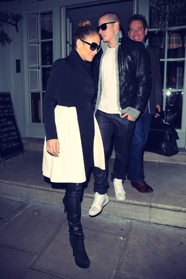 Jennifer Lopez and Casper Smart leave Charlotte Street hotel