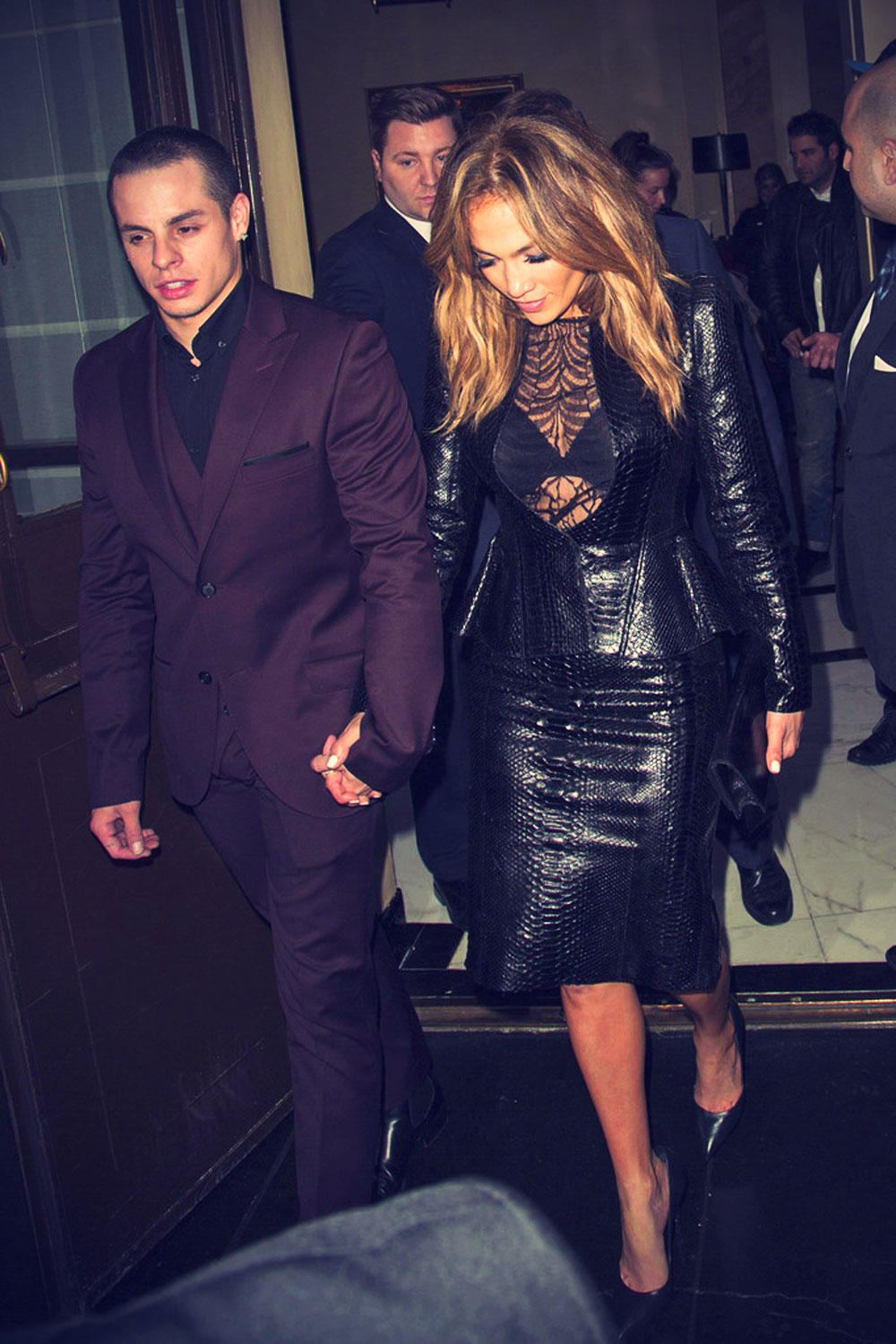Jennifer Lopez seen with beau Casper Smart leaving her hotel