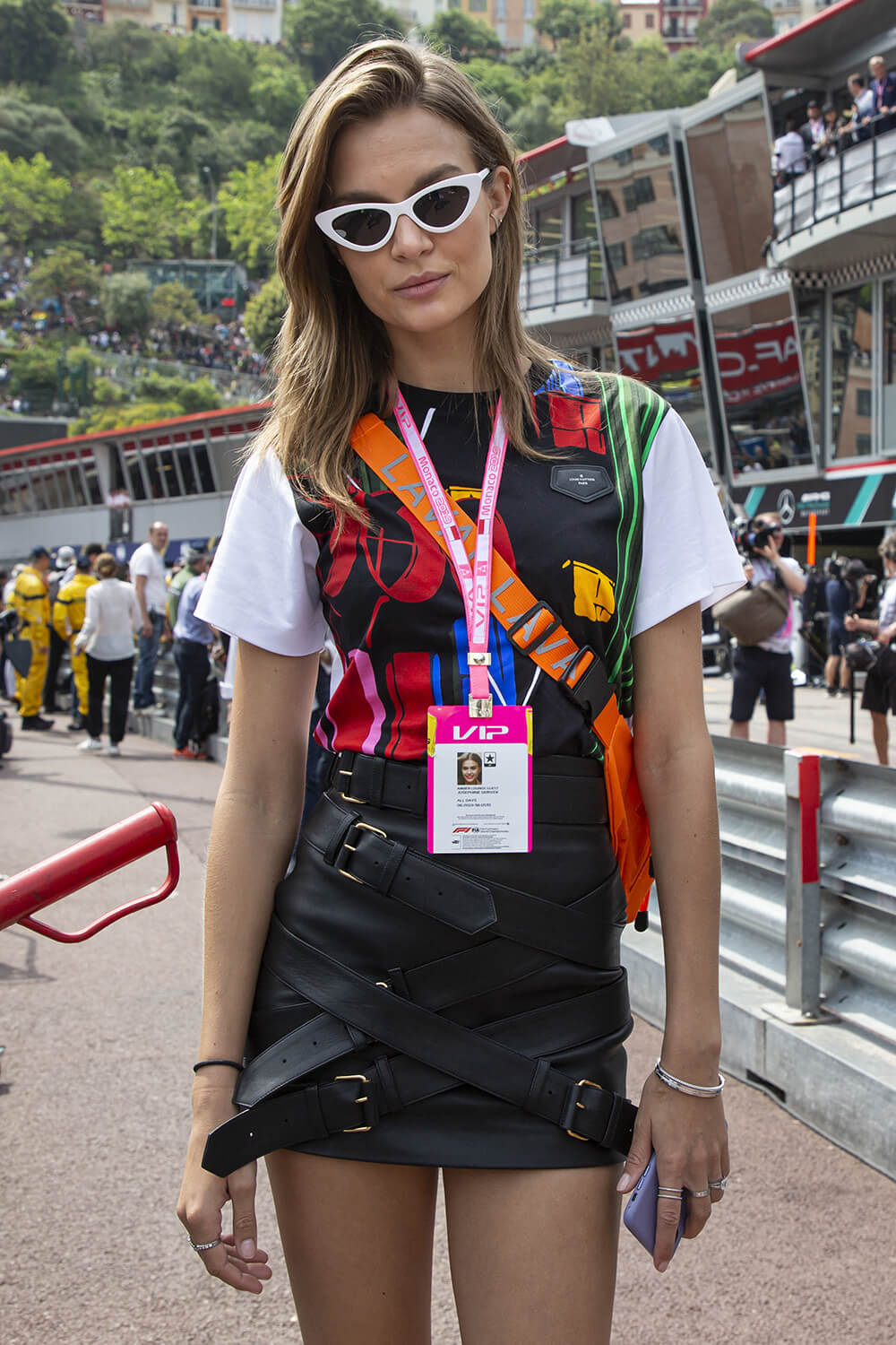 Josephine Skriver attends the 77th Formula 1 Grand Prix