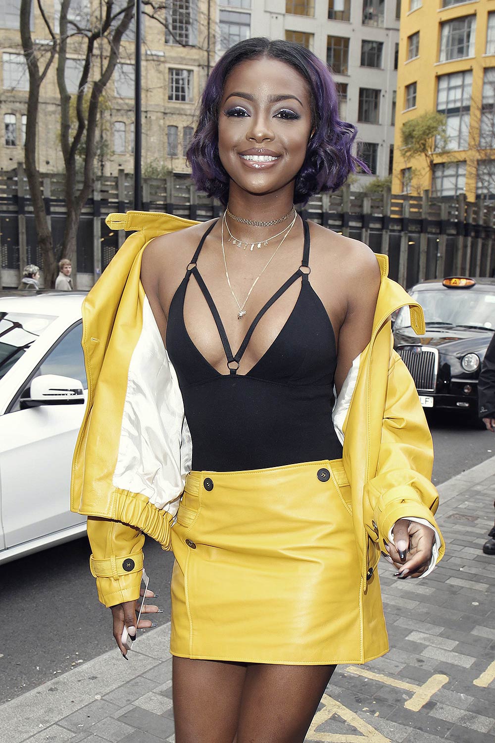 Justine Skye attends Topshop’s London Fashion Week show