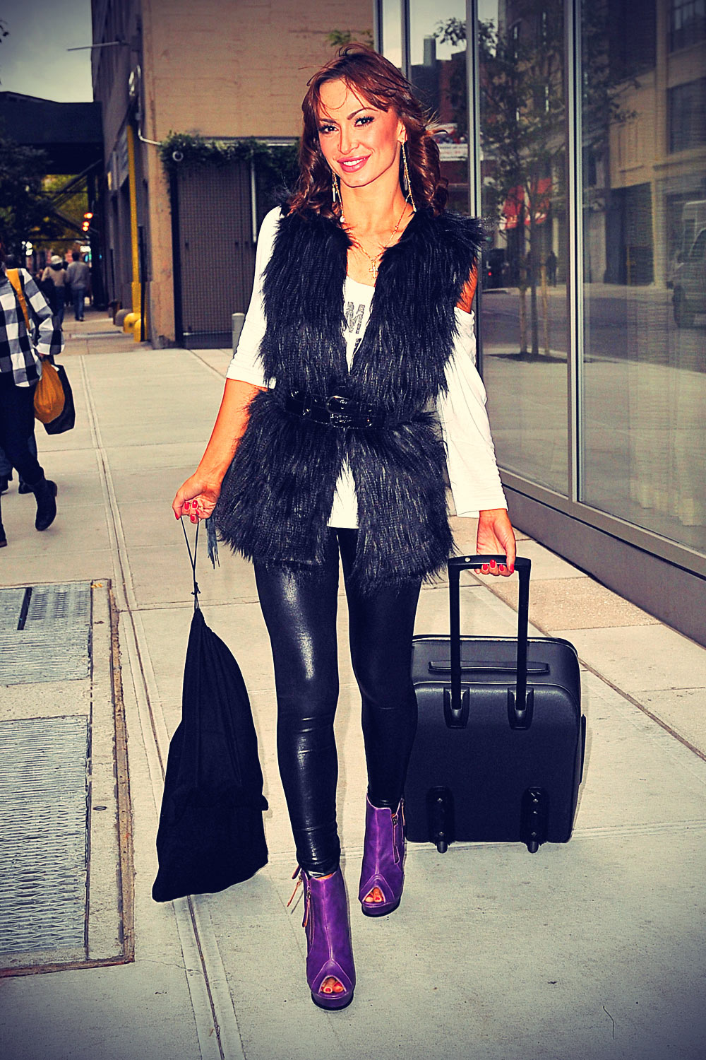 Karina Smirnoff arrived at her NYC hotel