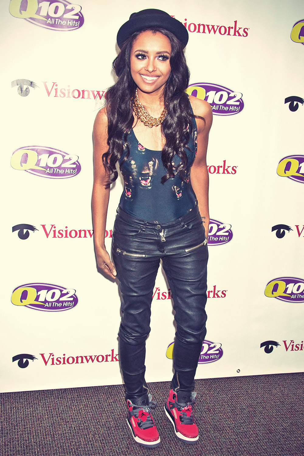 Kat Graham poses at the Q102 iHeart Performance Theater