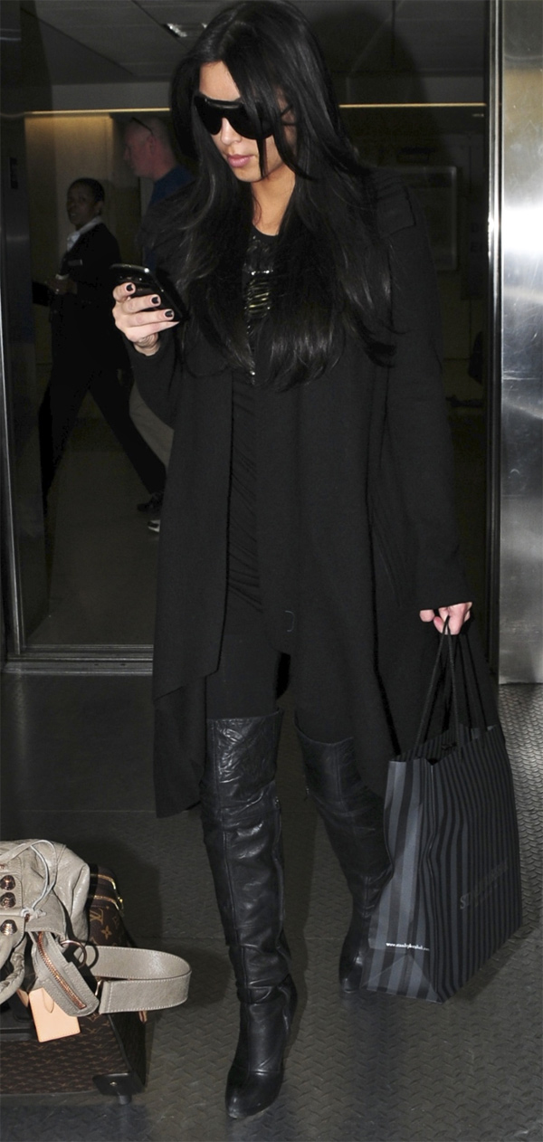 Kim Kardashian arrives into LAX Airport in LA