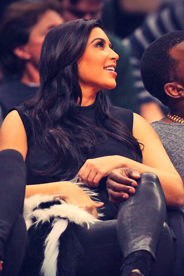Kim Kardashian at the Denver Nuggets vs the Los Angeles Clippers game