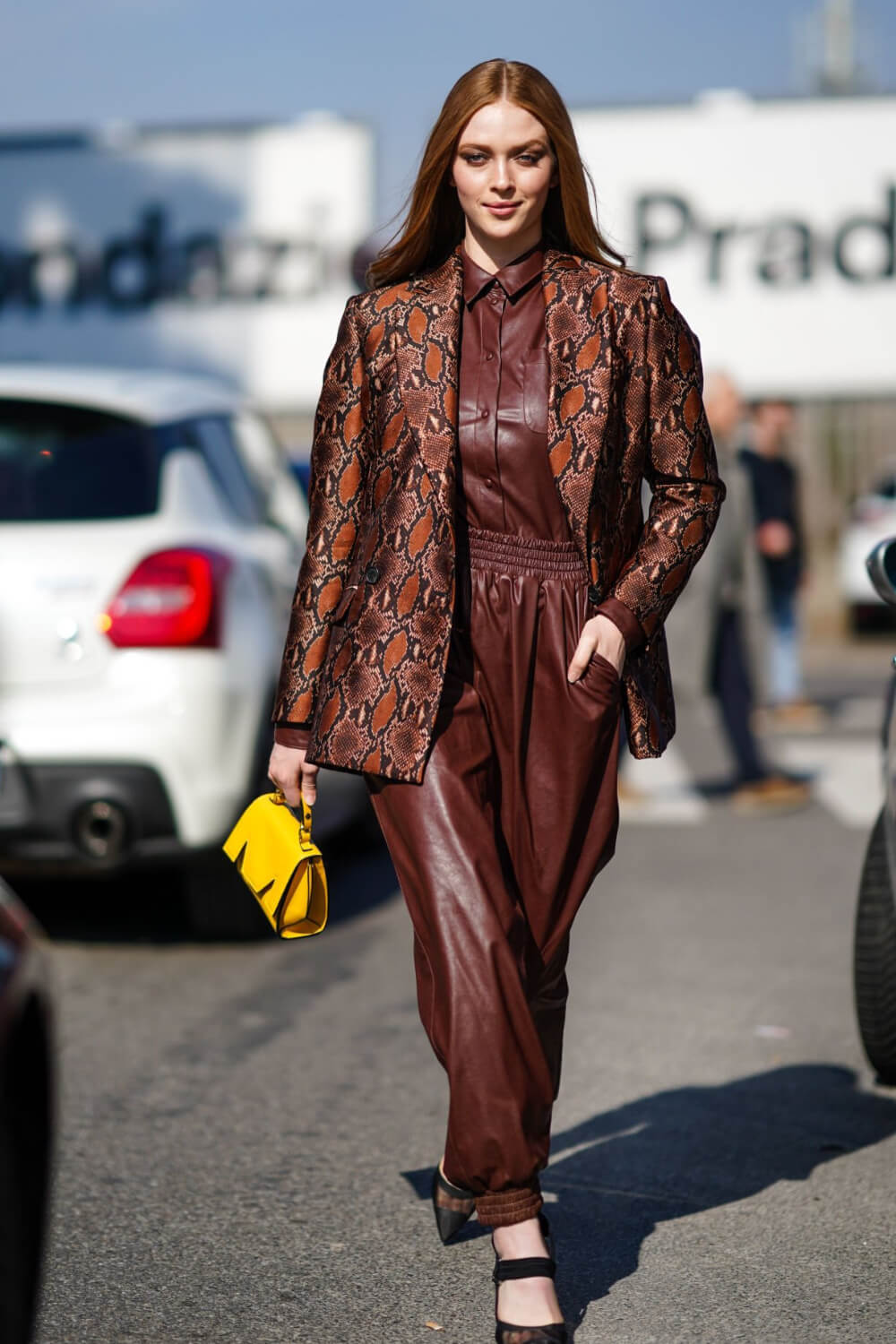 Larsen Thompson out during Milan Fashion Week - Leather Celebrities