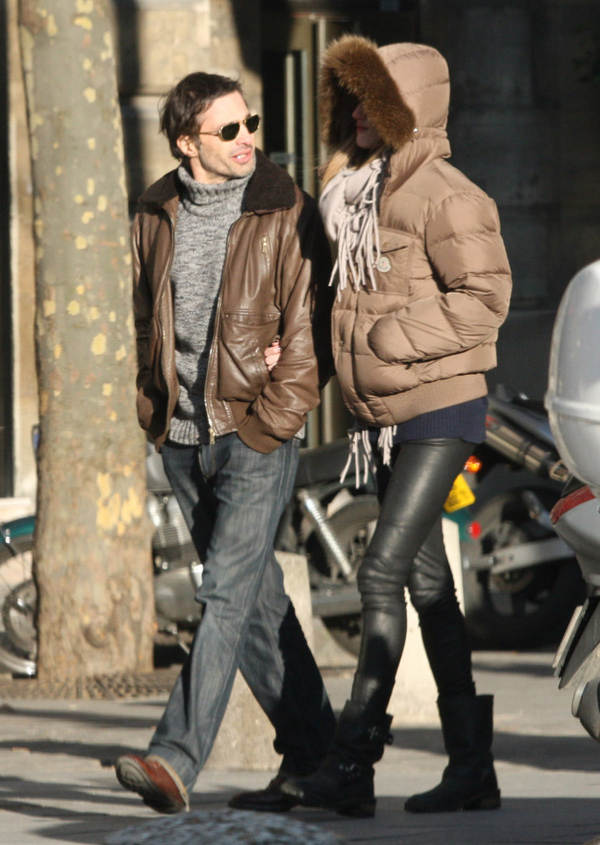 Rosie Huntington-Whiteley with Olivier Martinez in Paris