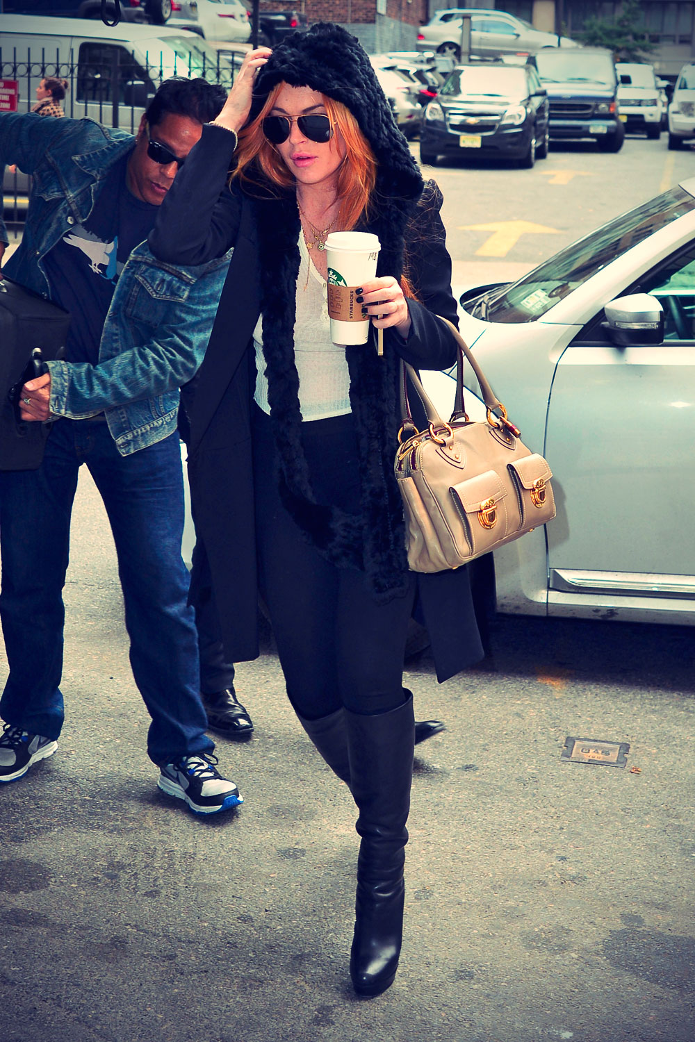 Lindsay Lohan pictured in the FlatIron District