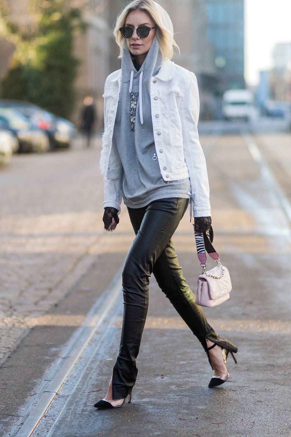 Lisa Hahnbueck street style in Berlin - Leather Celebrities